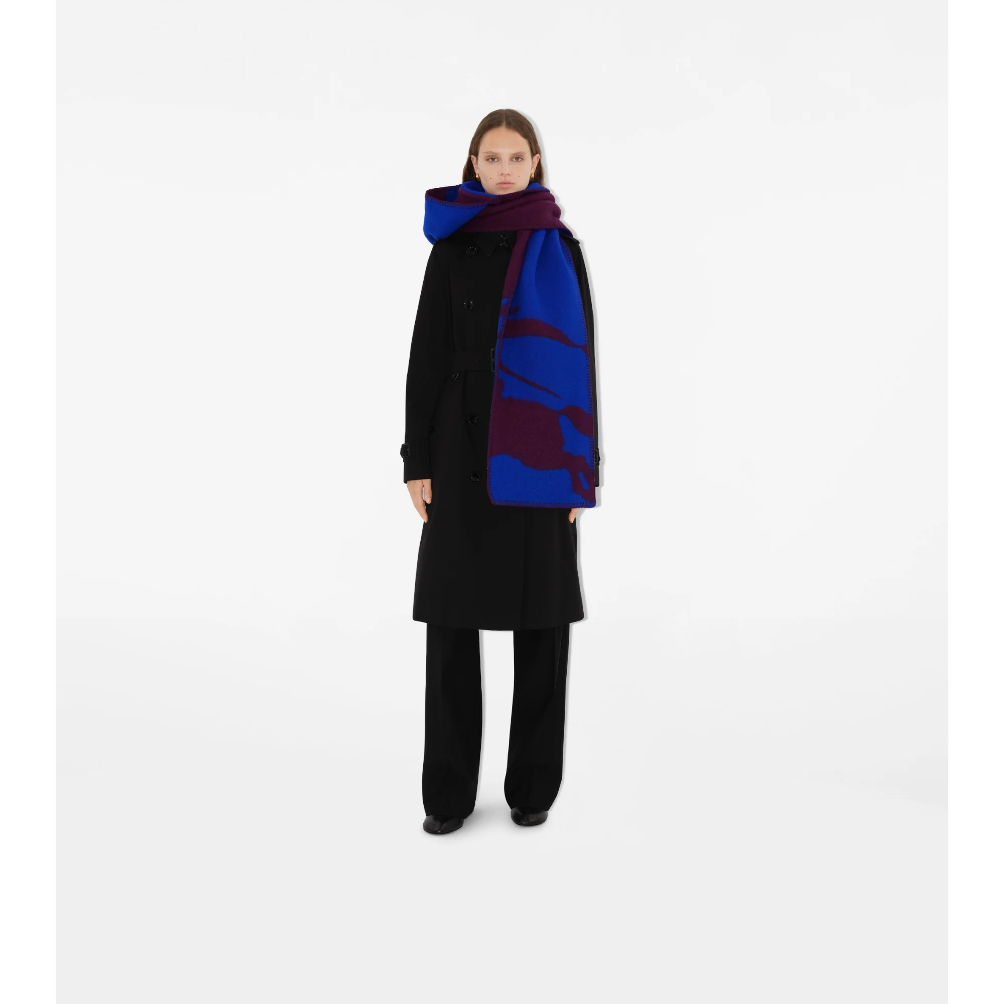EKD Wool Hooded Scarf - Pansy/Knight - Image 2