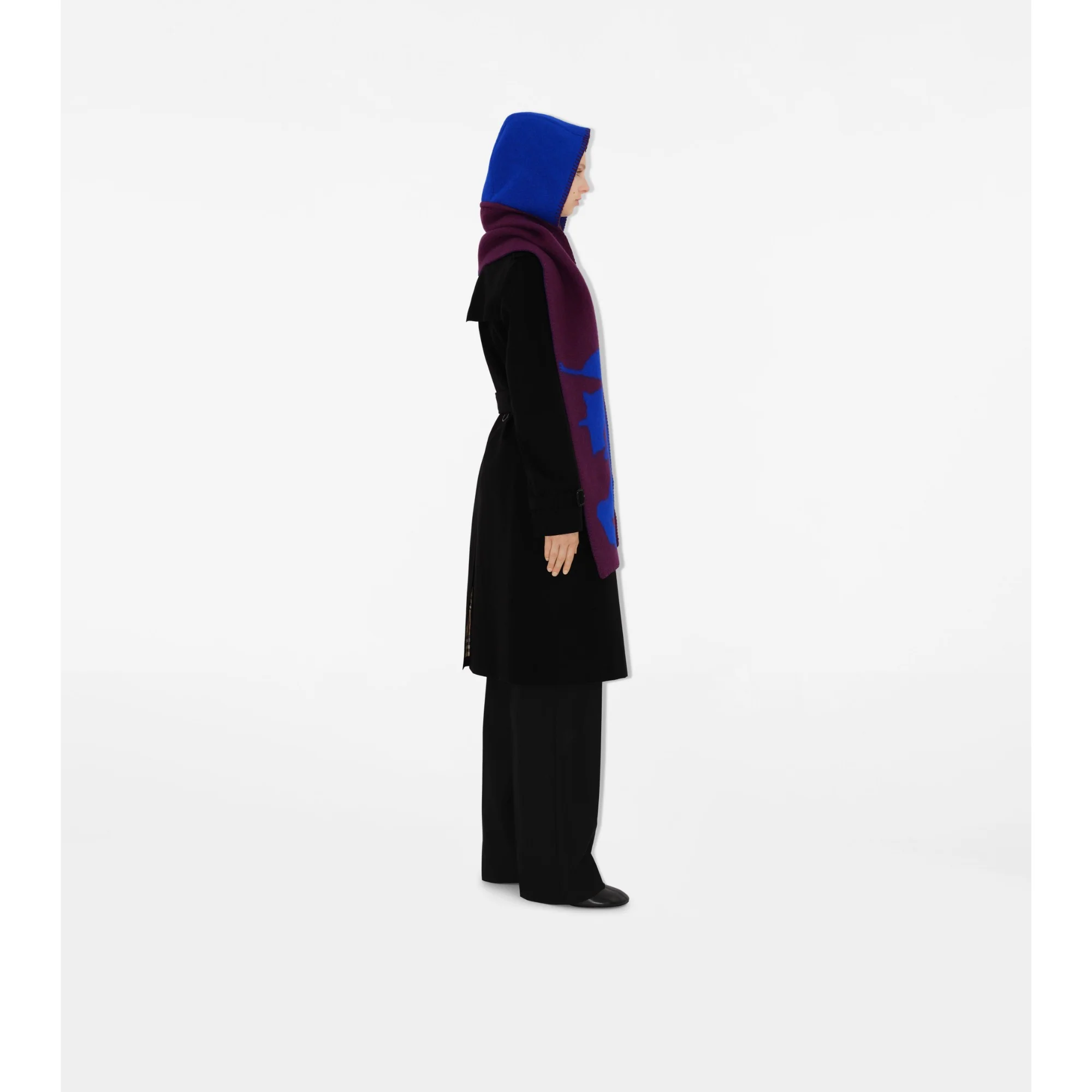 EKD Wool Hooded Scarf - Pansy/Knight - Image 3