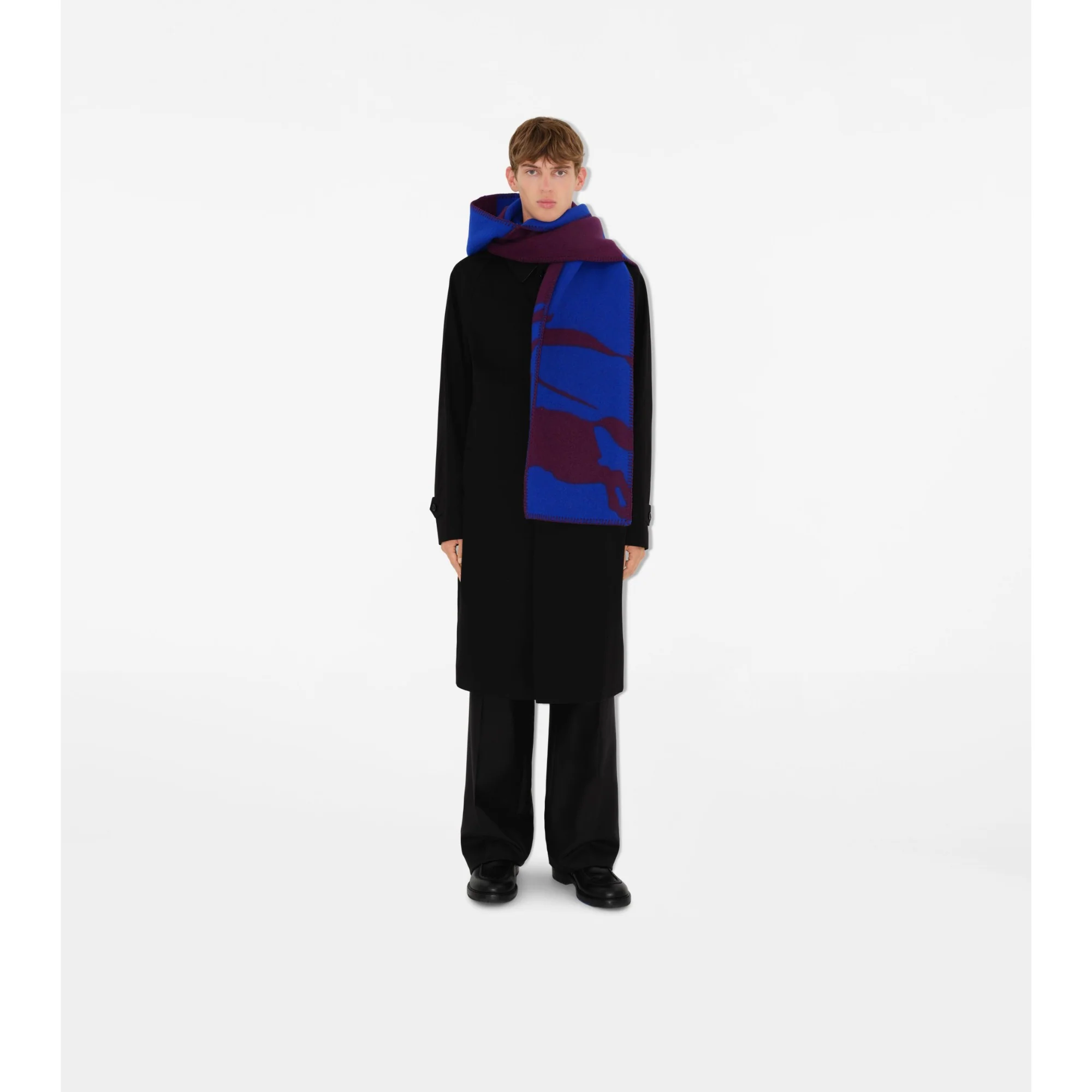 EKD Wool Hooded Scarf - Pansy/Knight - Image 4