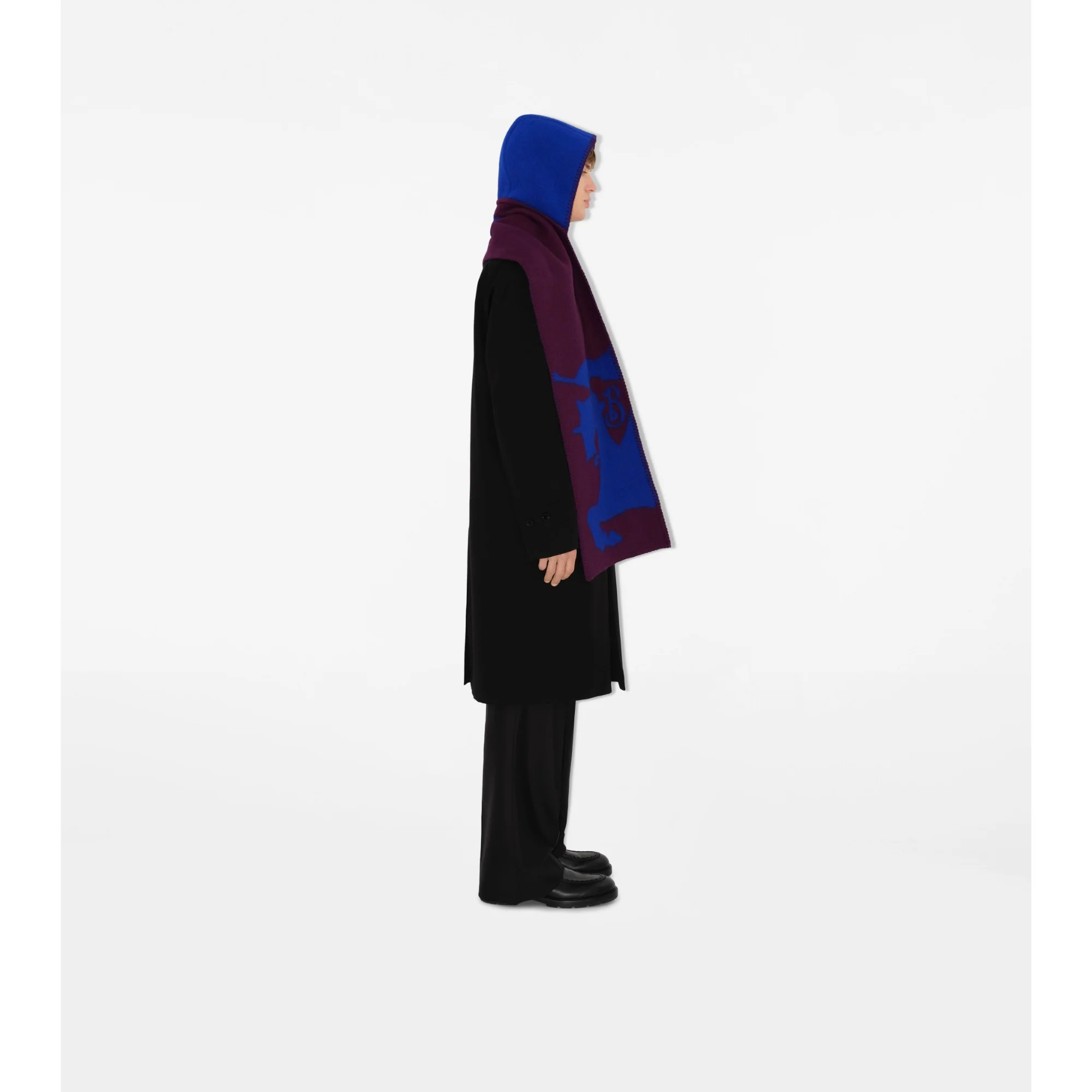 EKD Wool Hooded Scarf - Pansy/Knight - Image 5