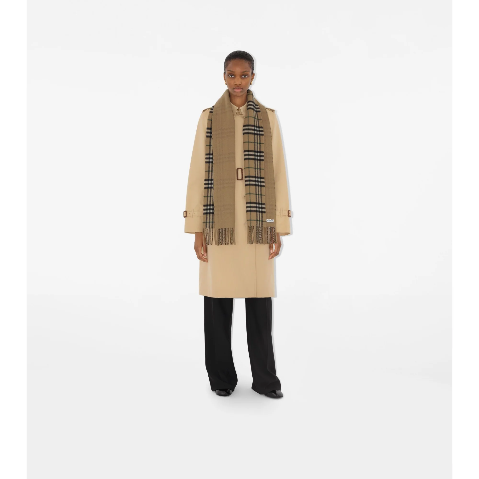 Reversible Check Cashmere Scarf - Linden - Image 2