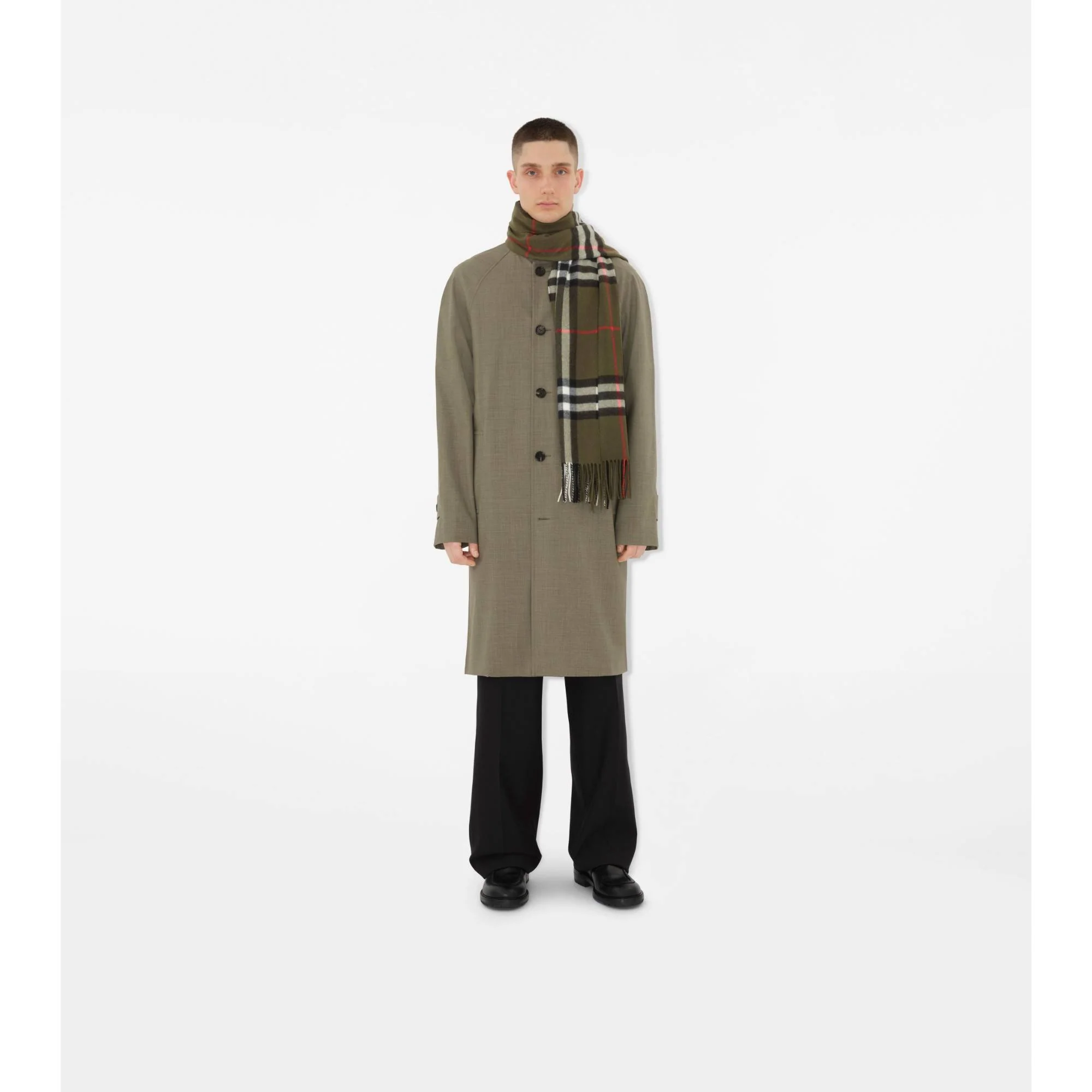 Wide Check Cashmere Scarf - Loch - Image 3