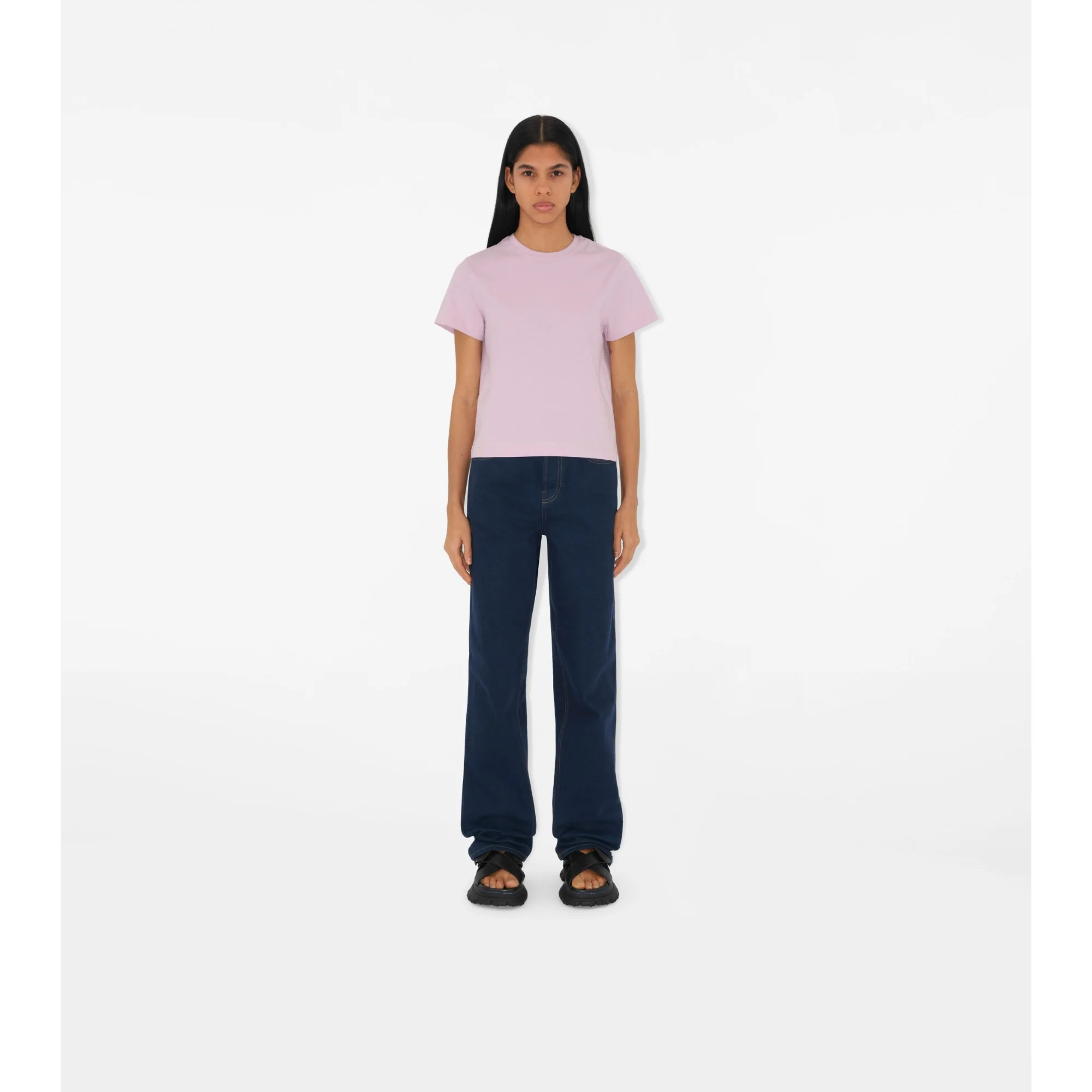 Boxy Cotton T-shirt - Powder - Image 2