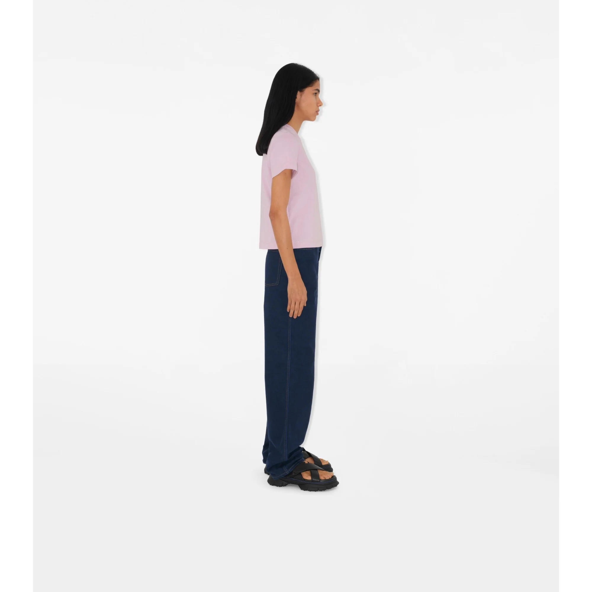 Boxy Cotton T-shirt - Powder - Image 3