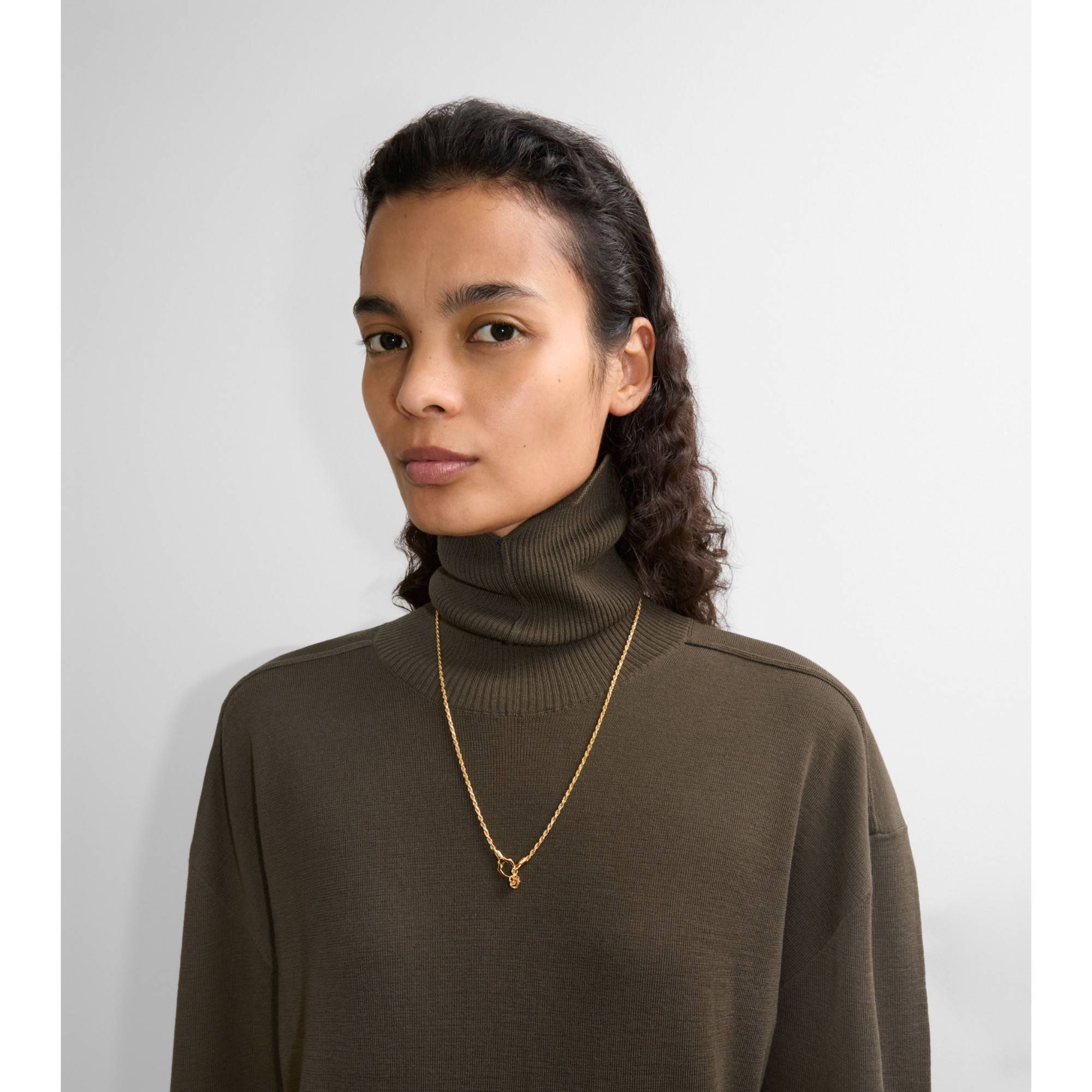 Shield Lock Necklace - Gold - Image 2