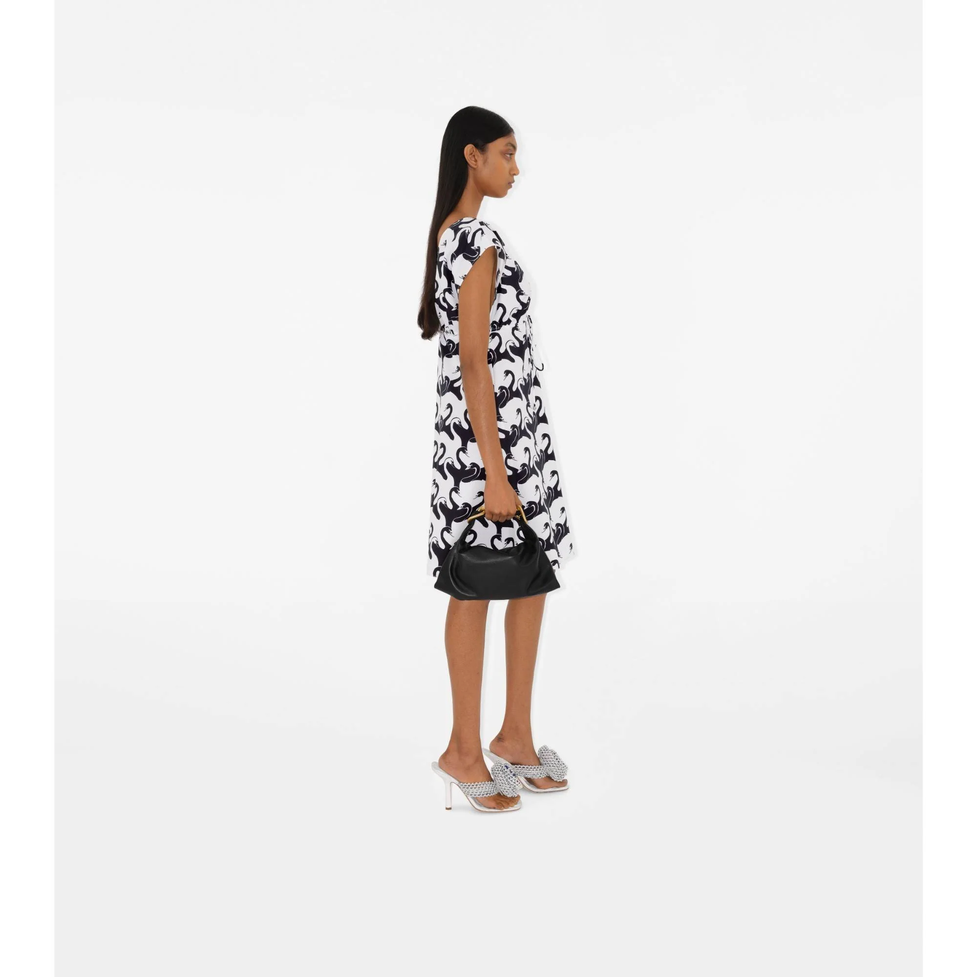 Swan Cotton Dress - Monochrome IP Pattern - Image 3
