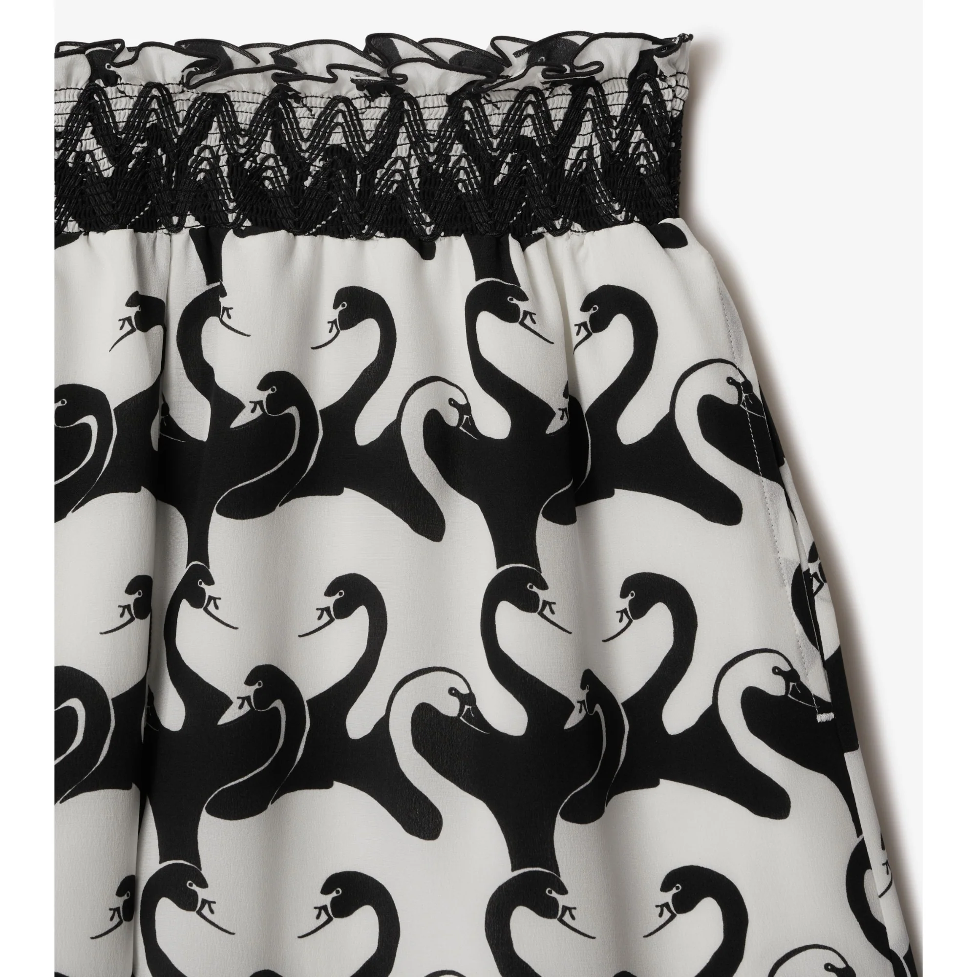 Swan Silk Shorts - Monochrome IP Pattern - Image 6