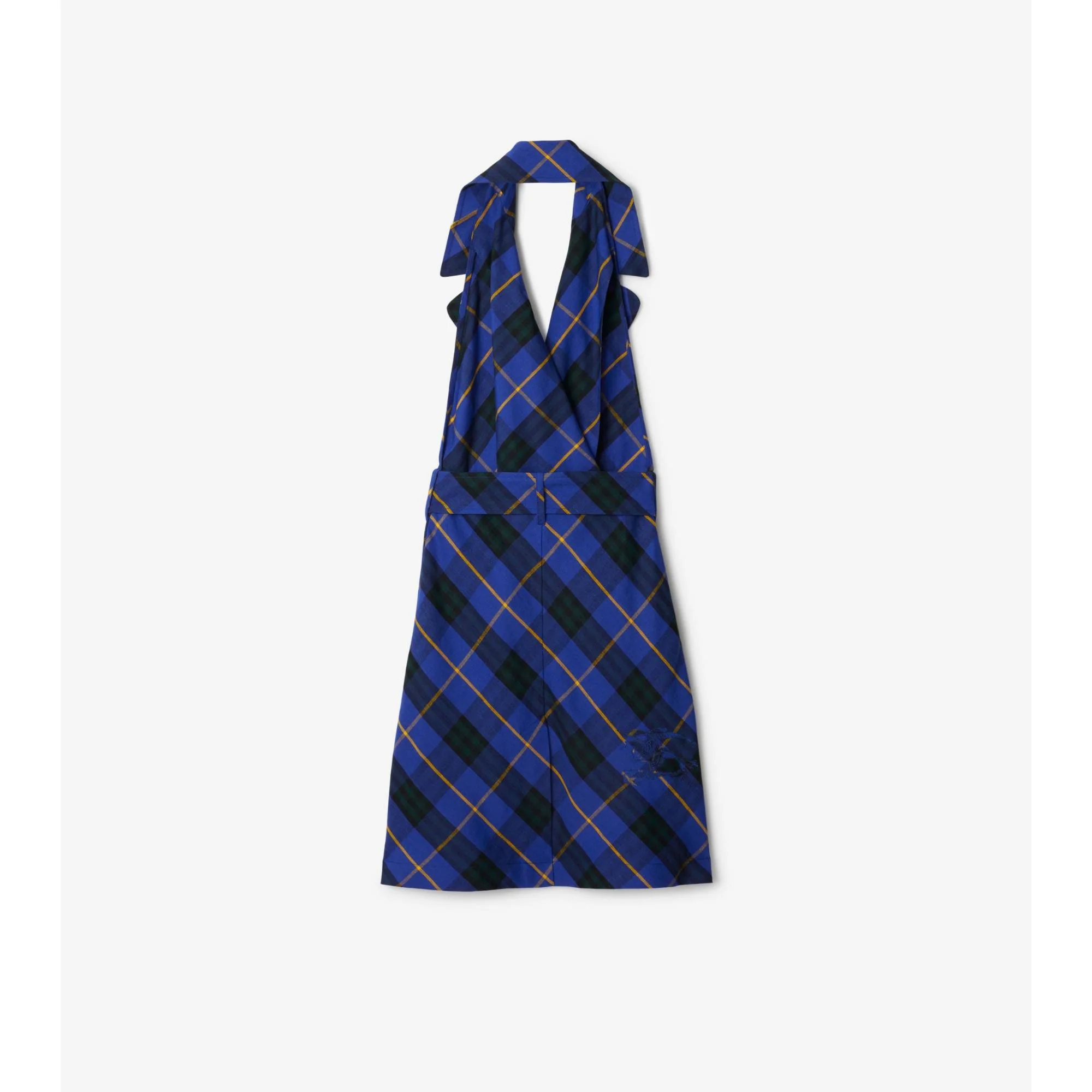 Check Linen Dress - Bright Navy IP Check - Image 5
