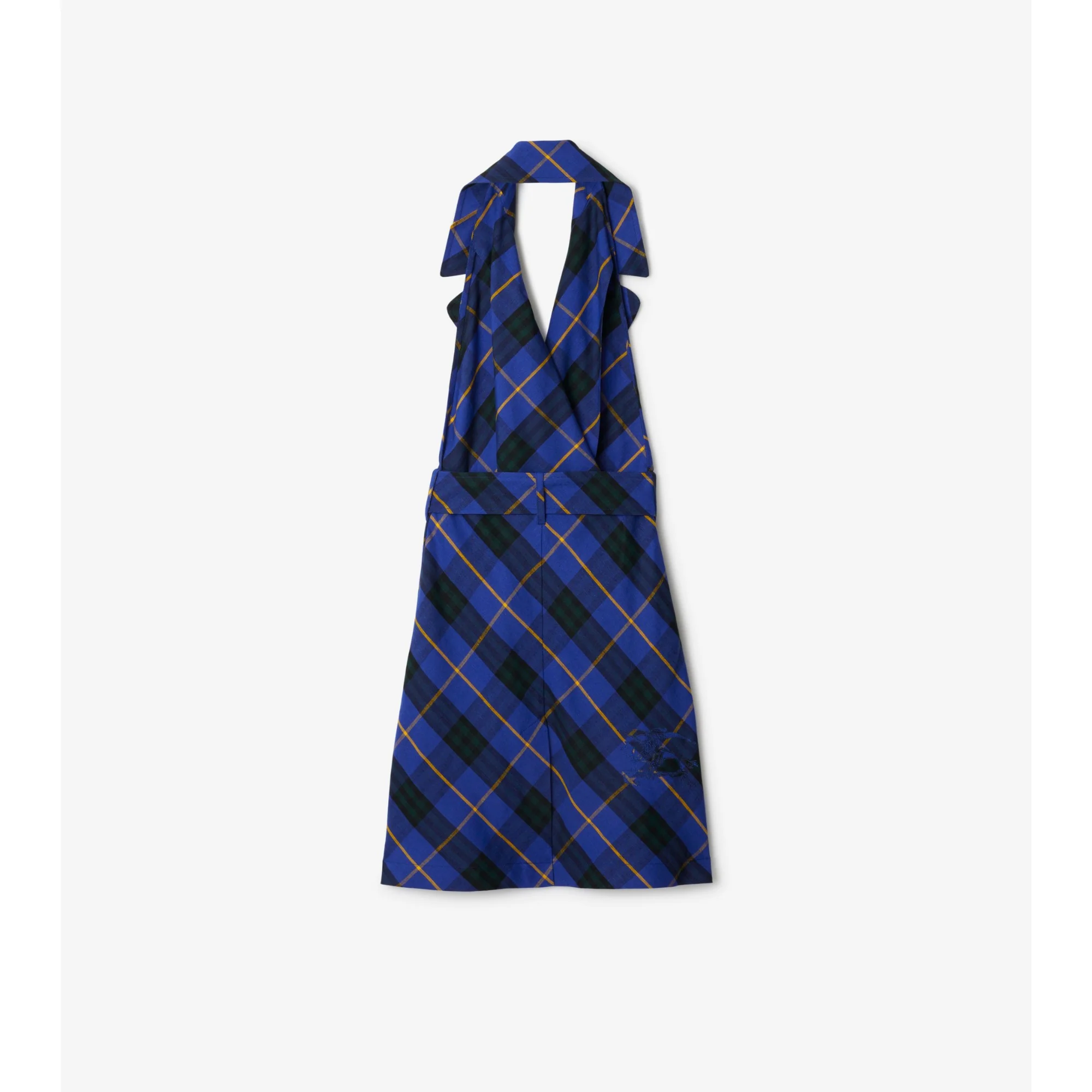 Check Linen Dress - Bright Navy IP Check - Image 5