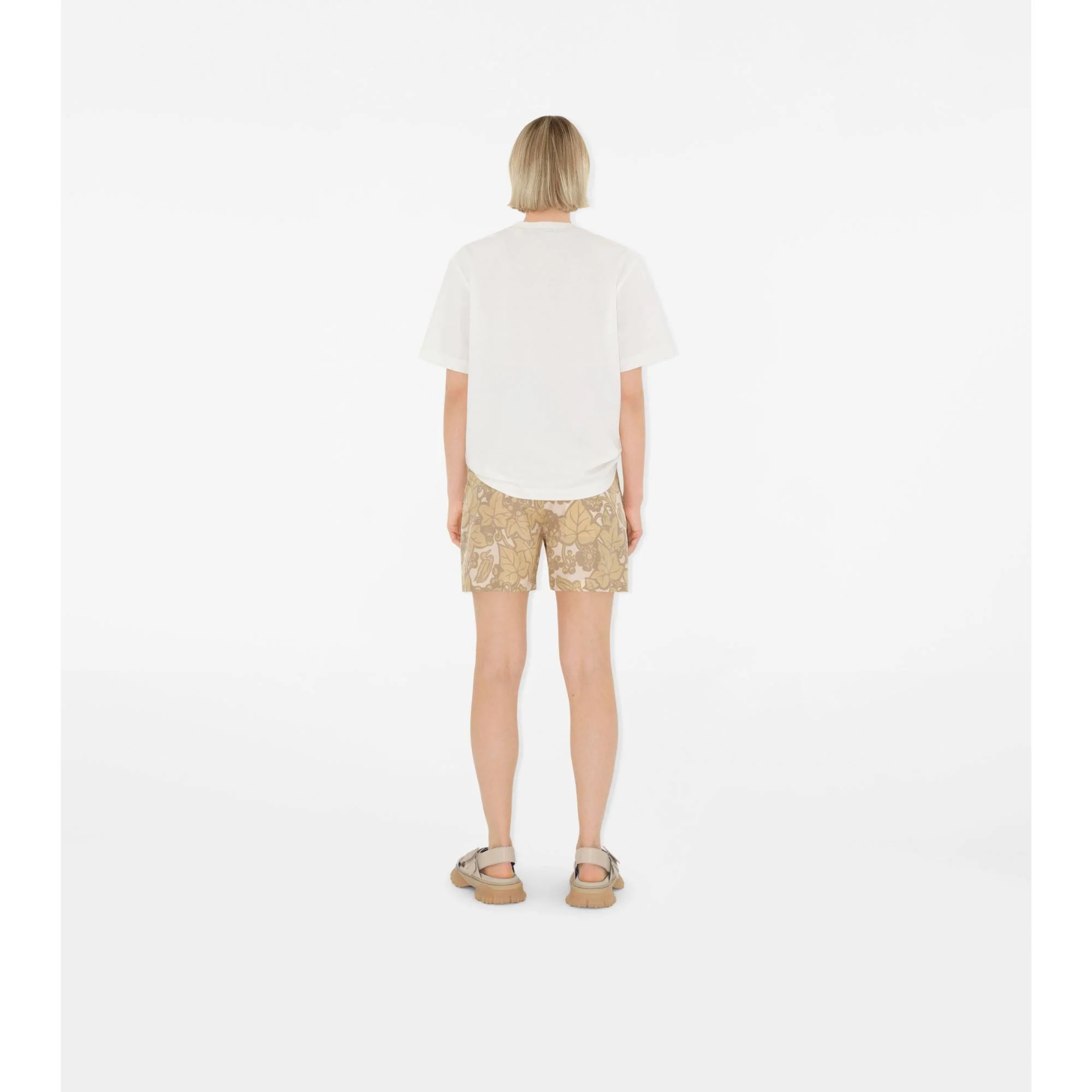 Ivy Silk Shorts - Flax IP Pattern - Image 4