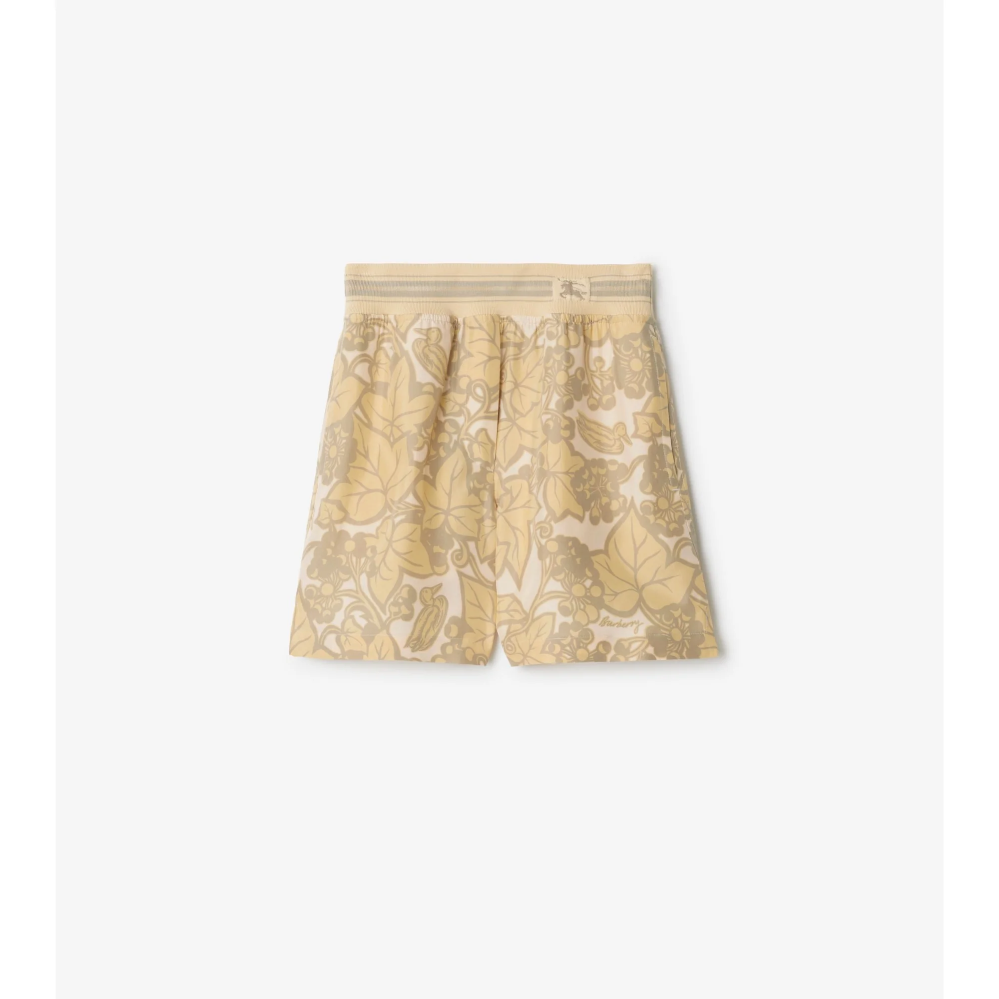 Ivy Silk Shorts - Flax IP Pattern