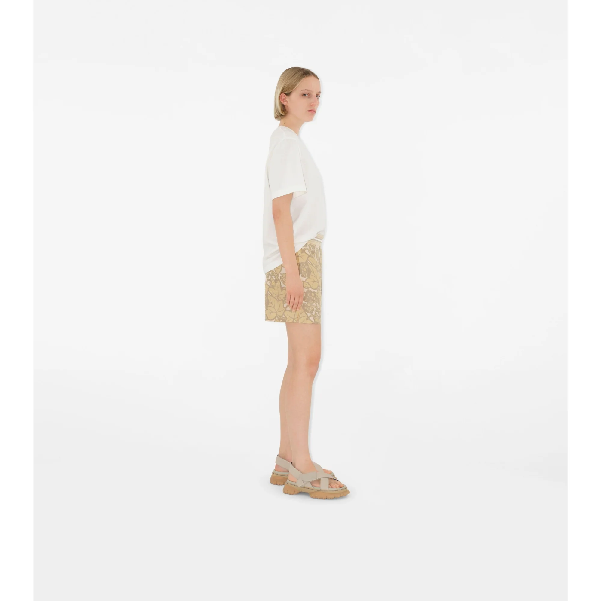 Ivy Silk Shorts - Flax IP Pattern - Image 3