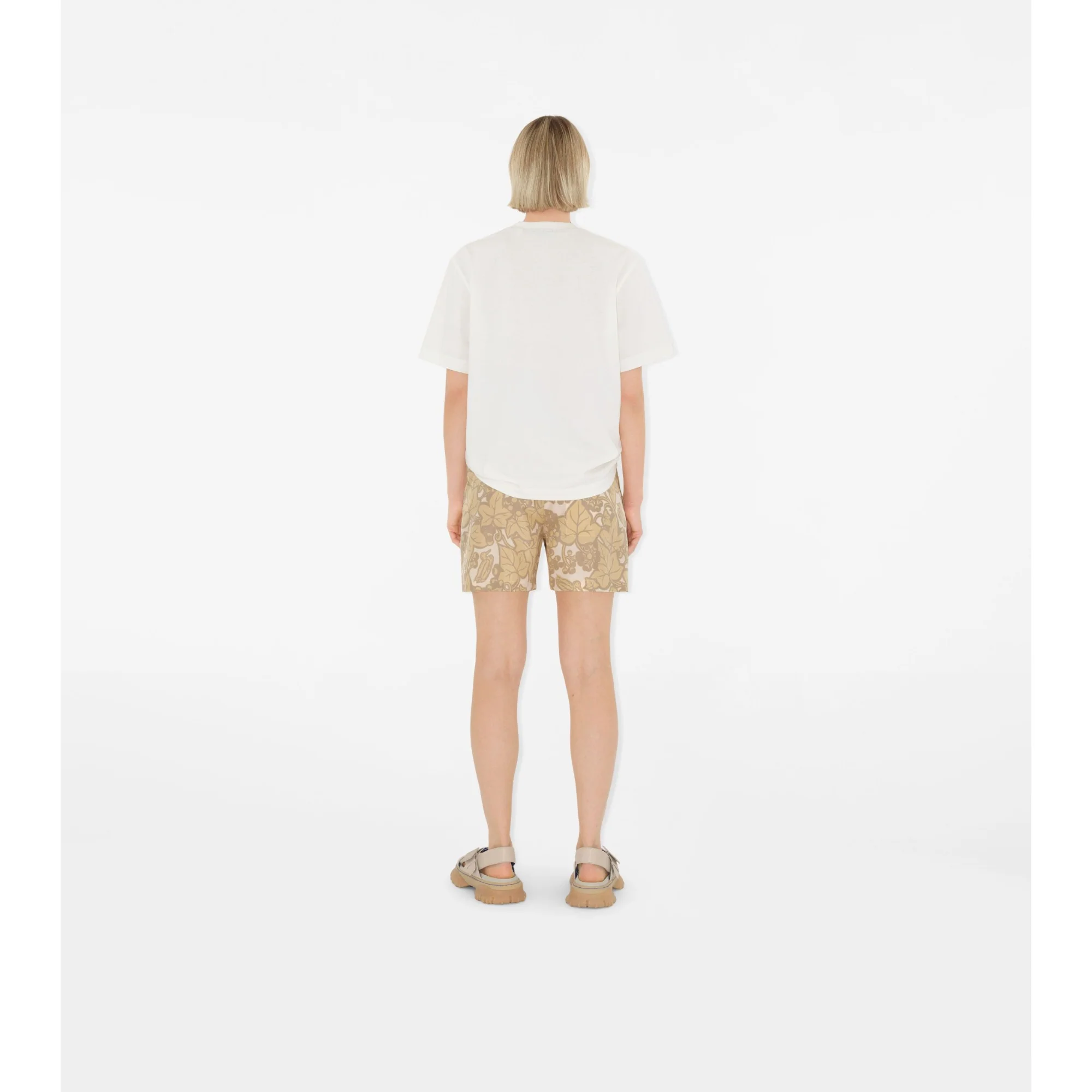 Ivy Silk Shorts - Flax IP Pattern - Image 4