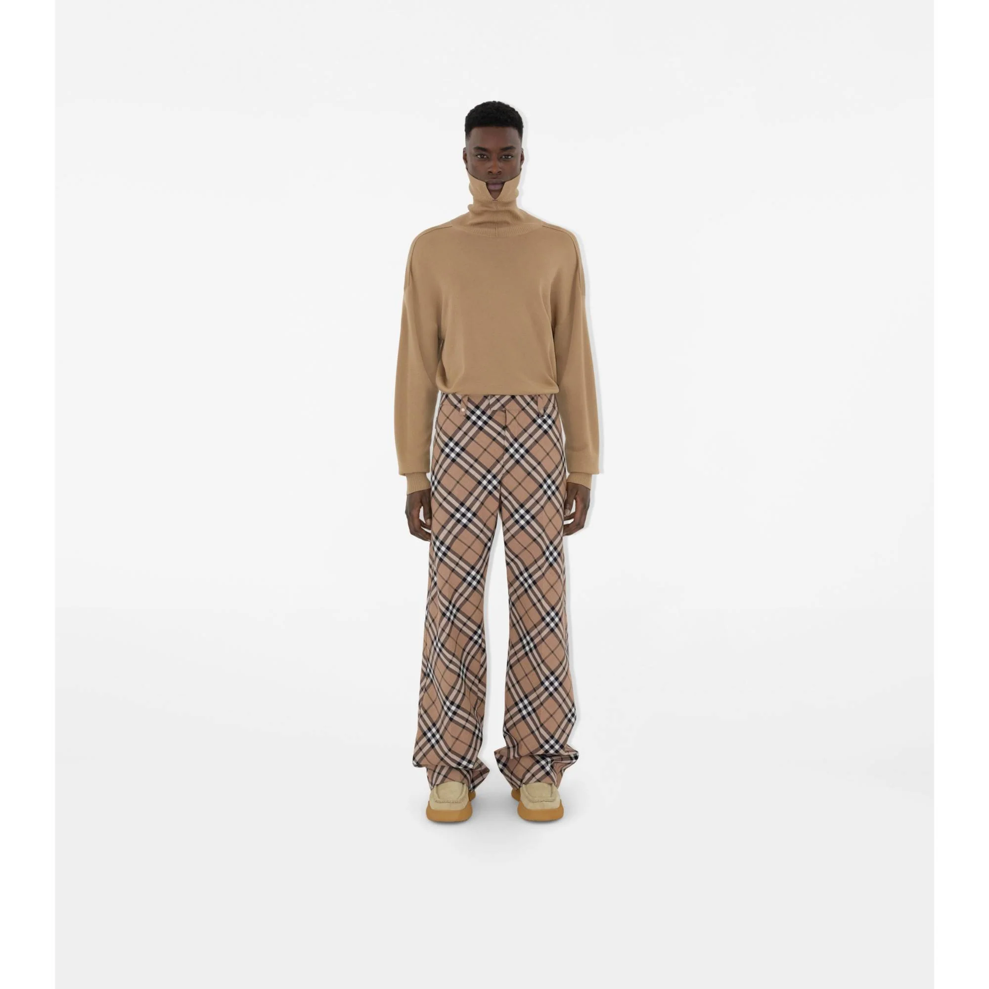 Check Wool Blend Tailored Trousers - Linden IP Check - Image 2