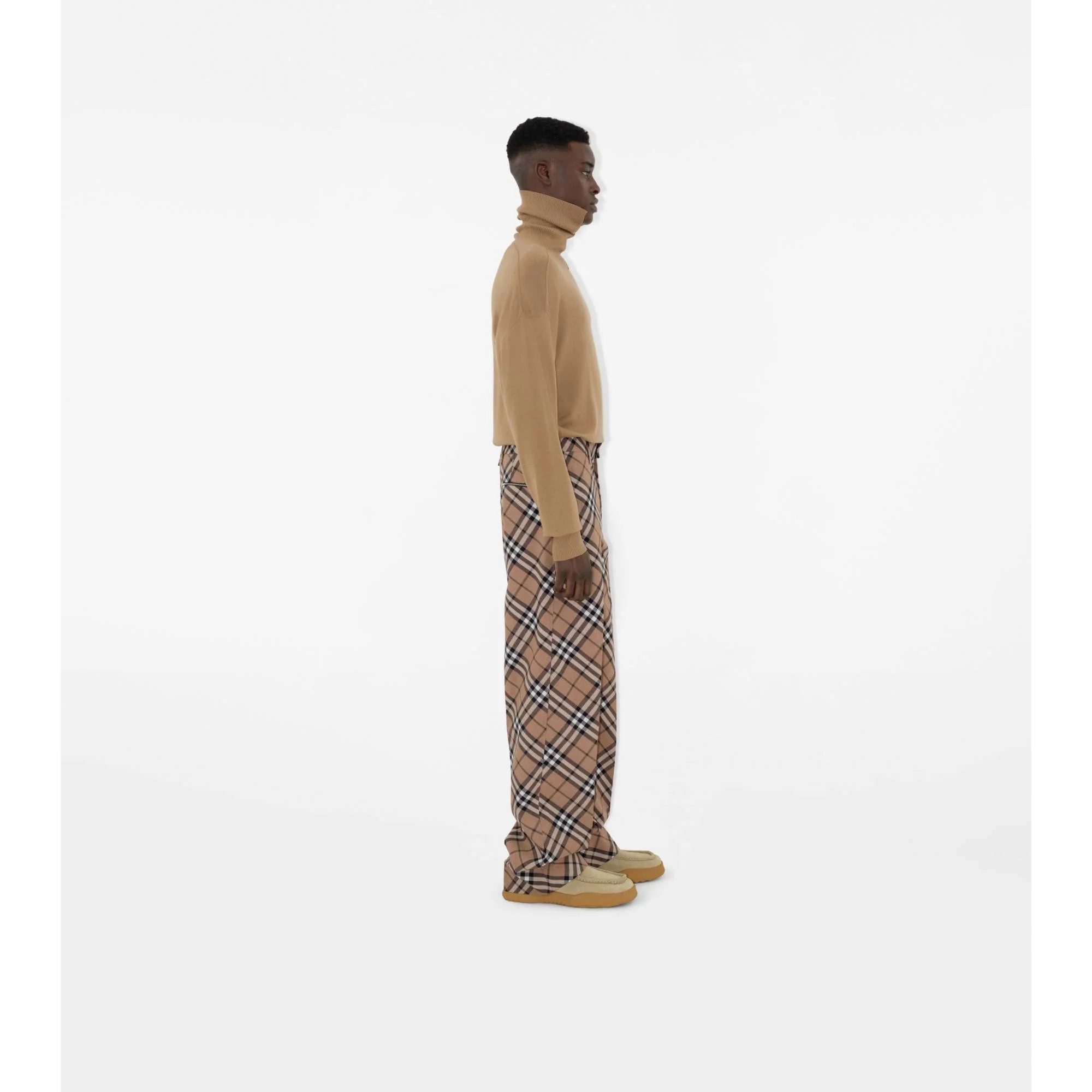 Check Wool Blend Tailored Trousers - Linden IP Check - Image 3