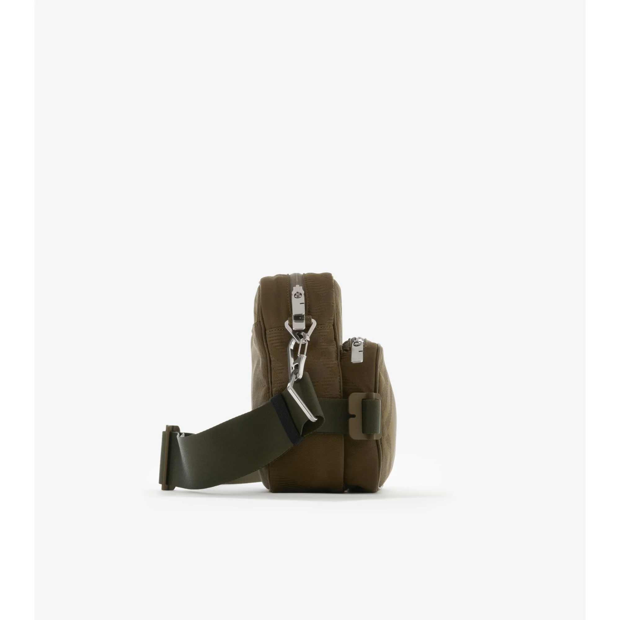 Check Jacquard Pocket Crossbody Bag - Military - Image 4