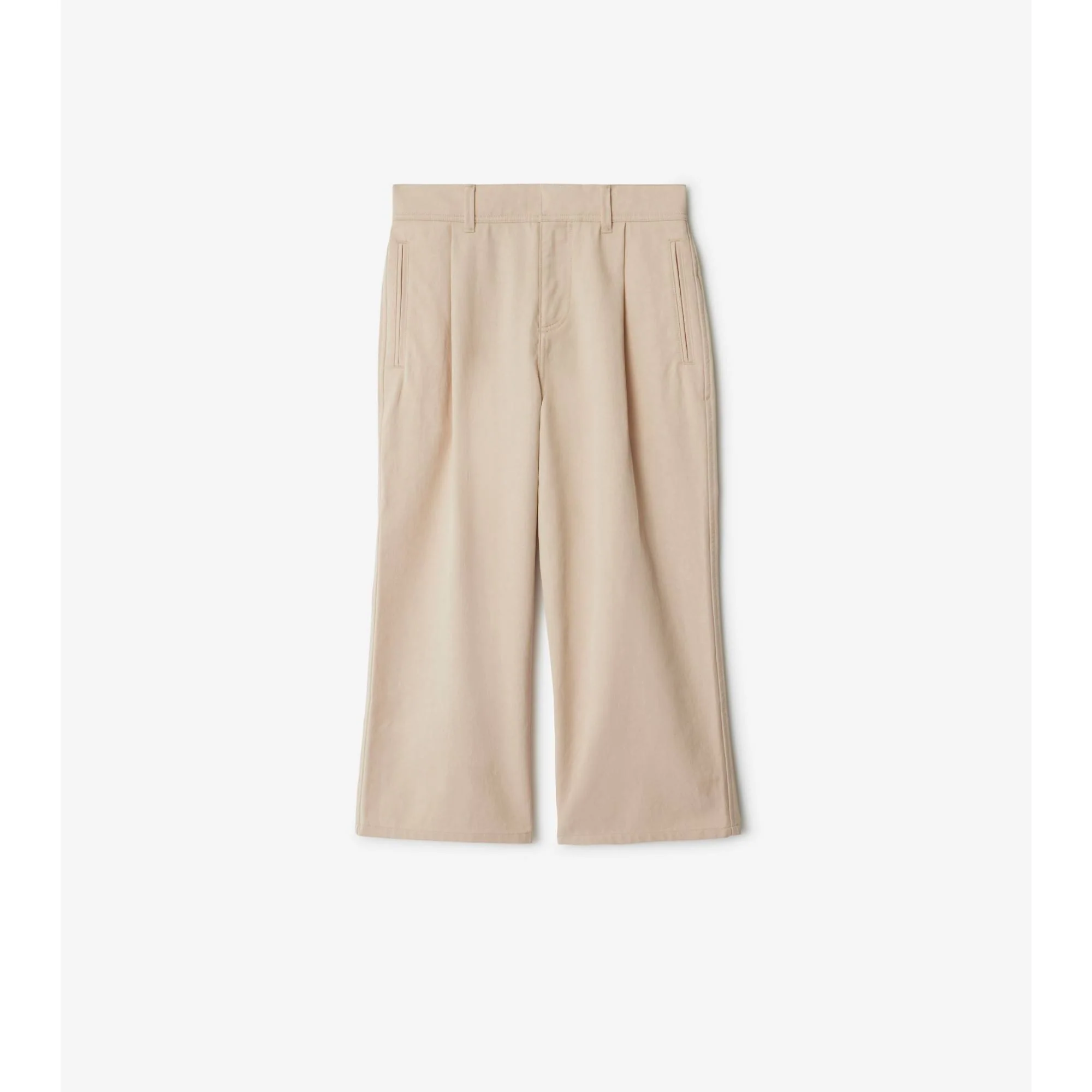Cotton Blend Trousers - Pale Stone
