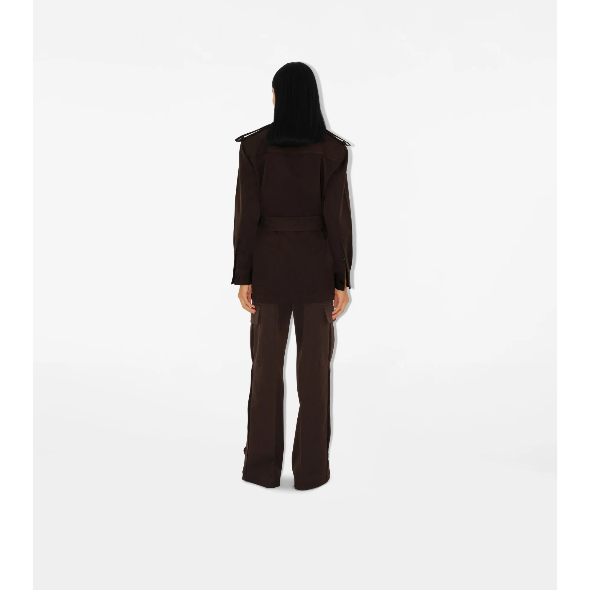Wool Safari Shirt - Brown Black - Image 4