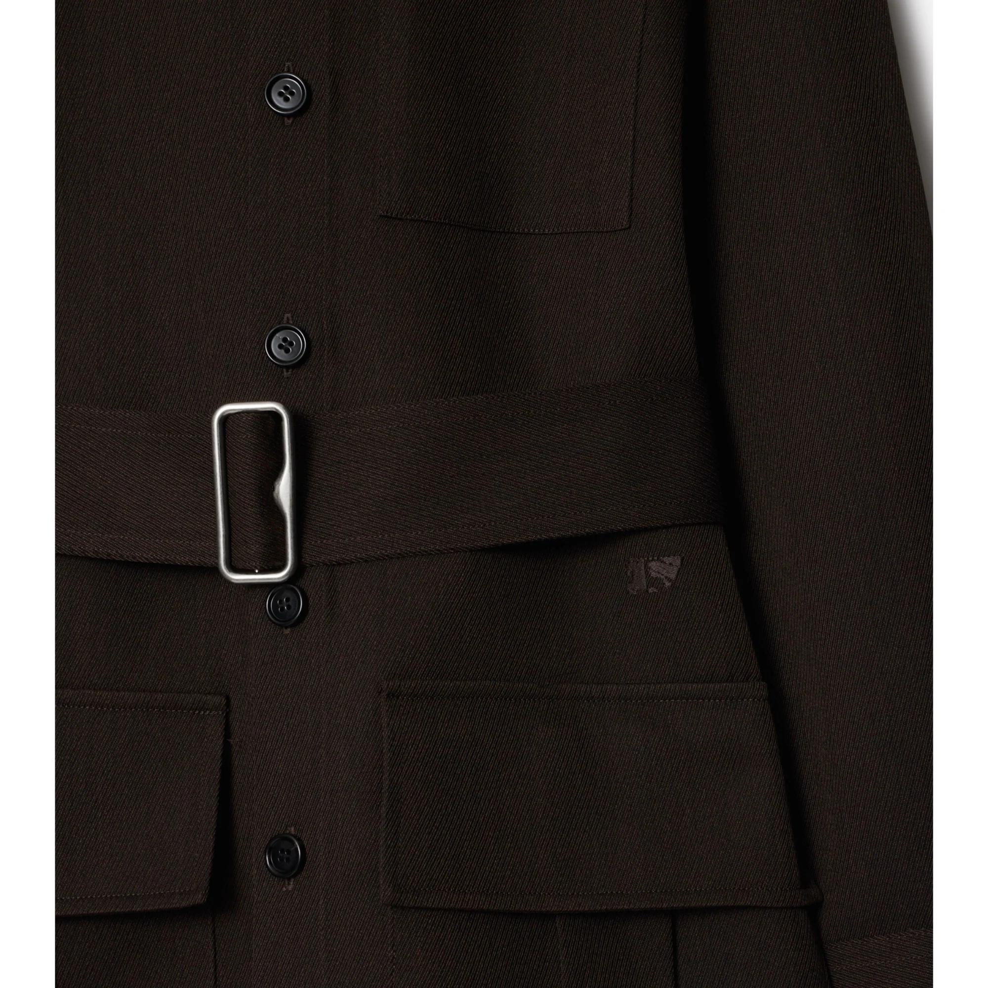 Wool Safari Shirt - Brown Black - Image 5