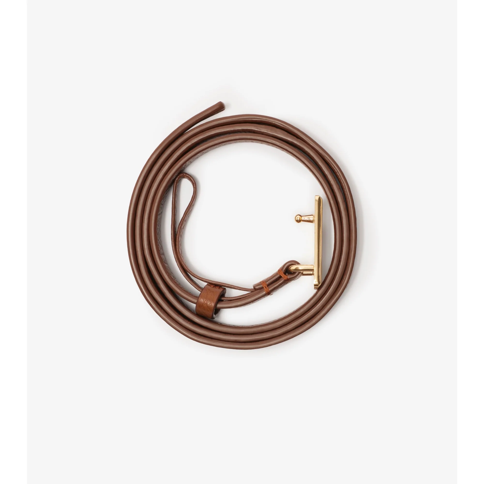 Thin Leather Shield Belt - Hazel/Gold - Image 3