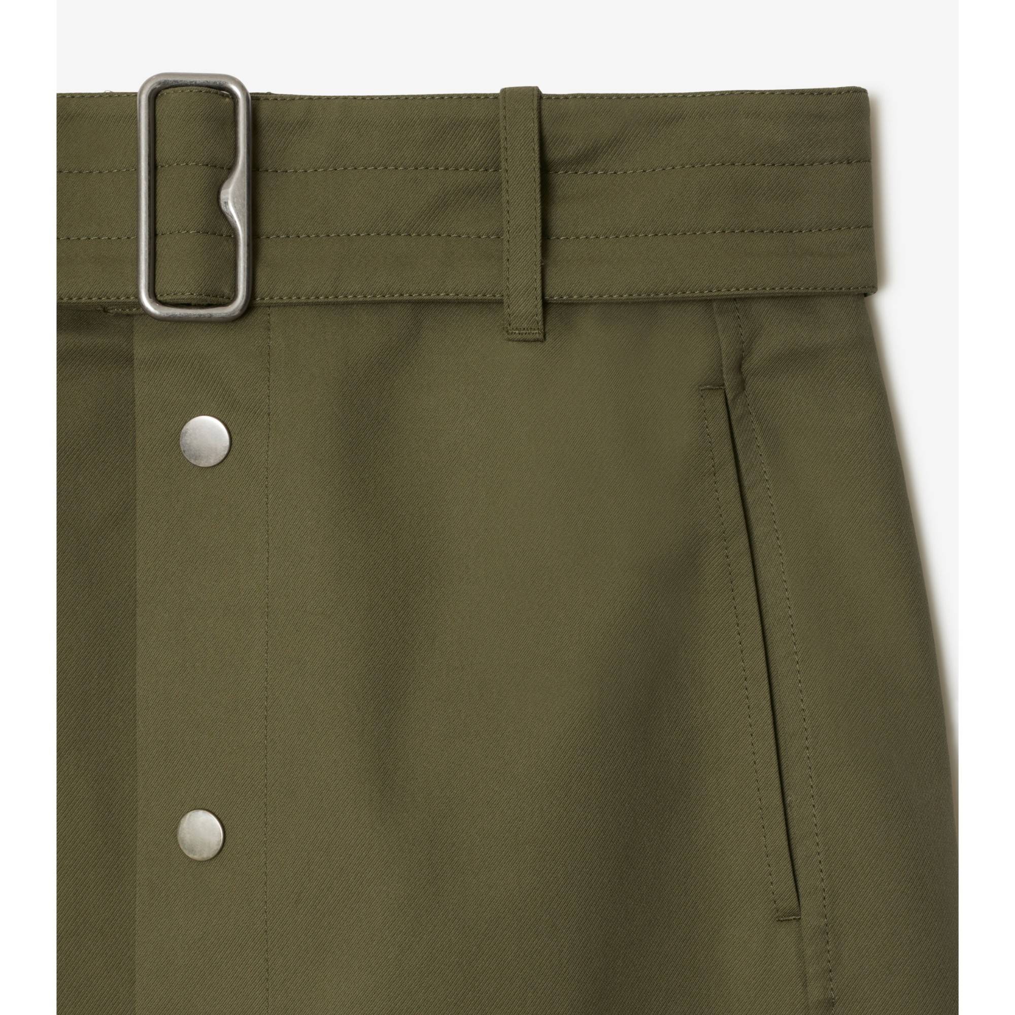 Cotton Blend Skirt - Khaki - Image 5