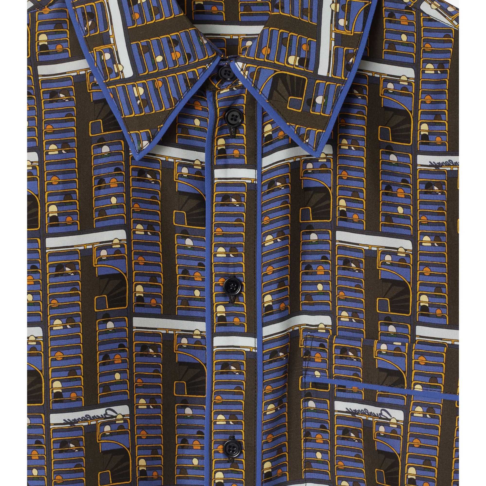 Bus Silk Shirt Dress - Knight IP Pattern - Image 5