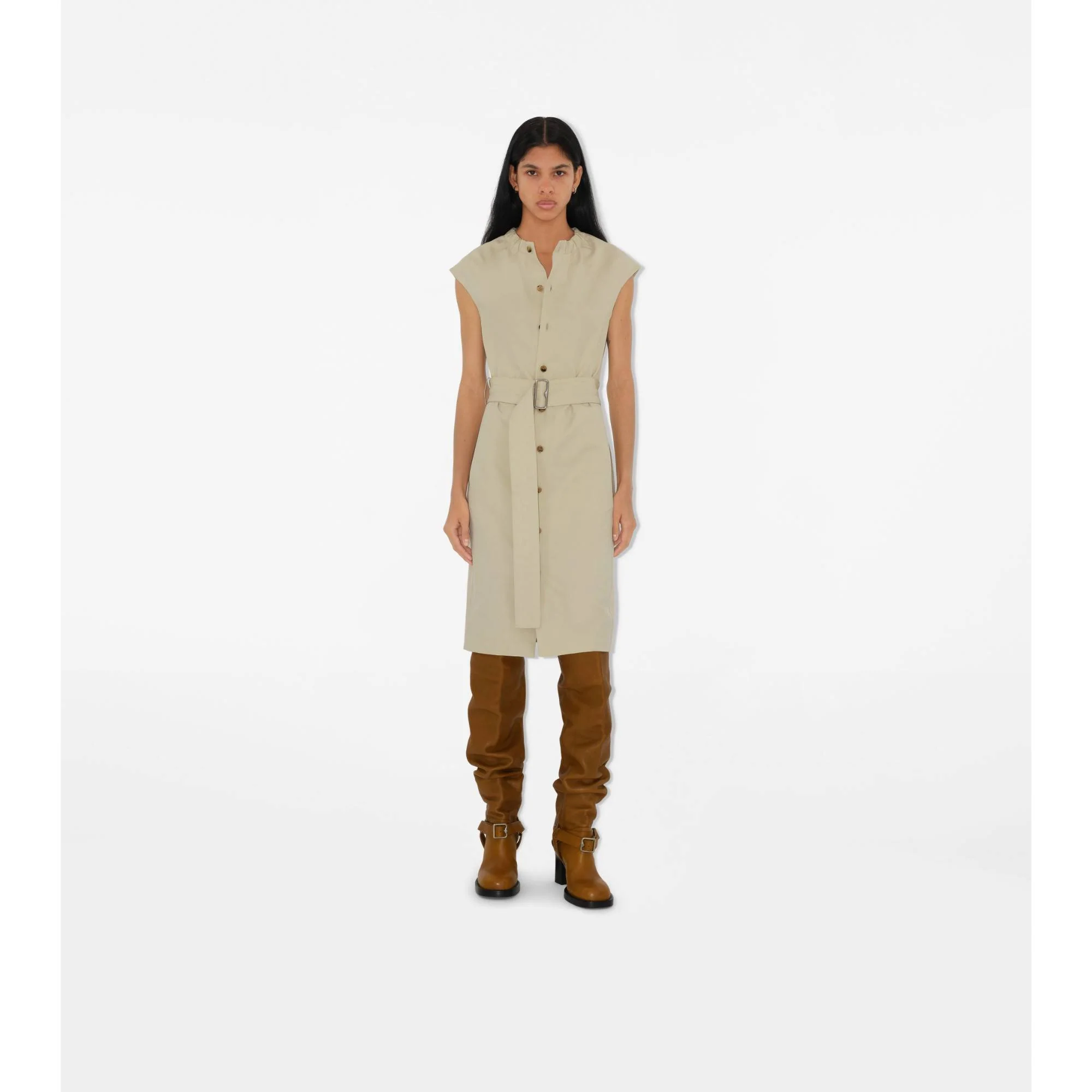 Cotton Blend Dress - Plaster - Image 2