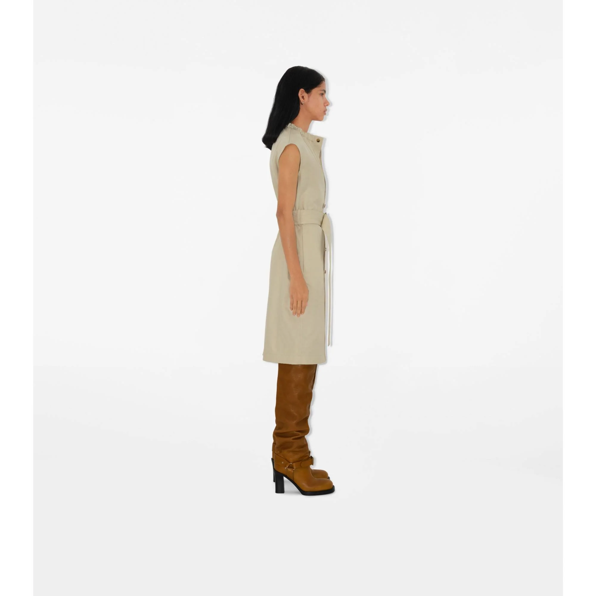 Cotton Blend Dress - Plaster - Image 3