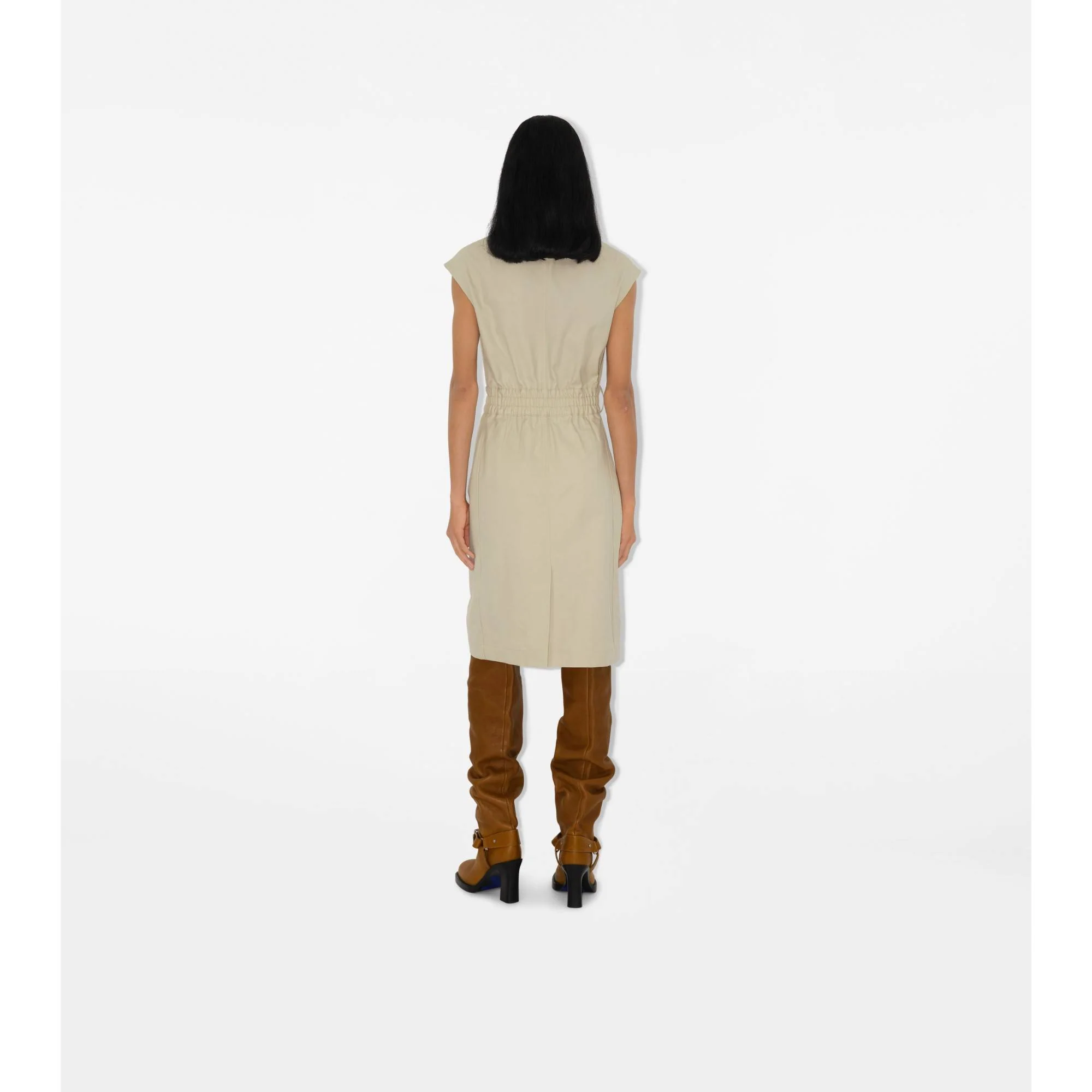Cotton Blend Dress - Plaster - Image 4