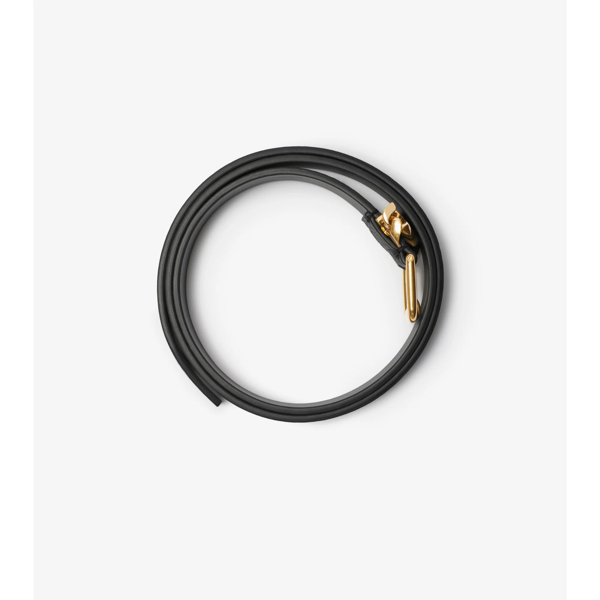 Leather B Buckle Chain Belt - Black - Image 3