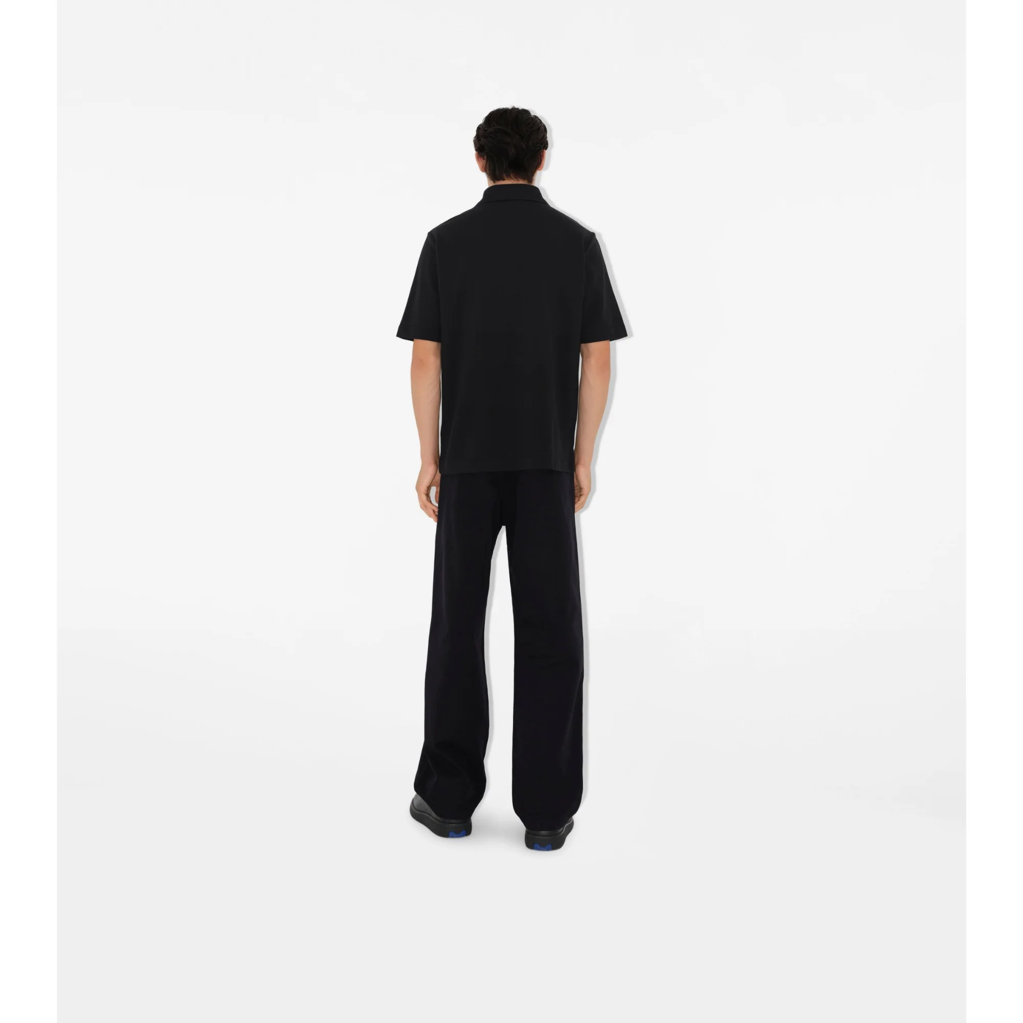 Cotton Polo Shirt - Black - Image 4