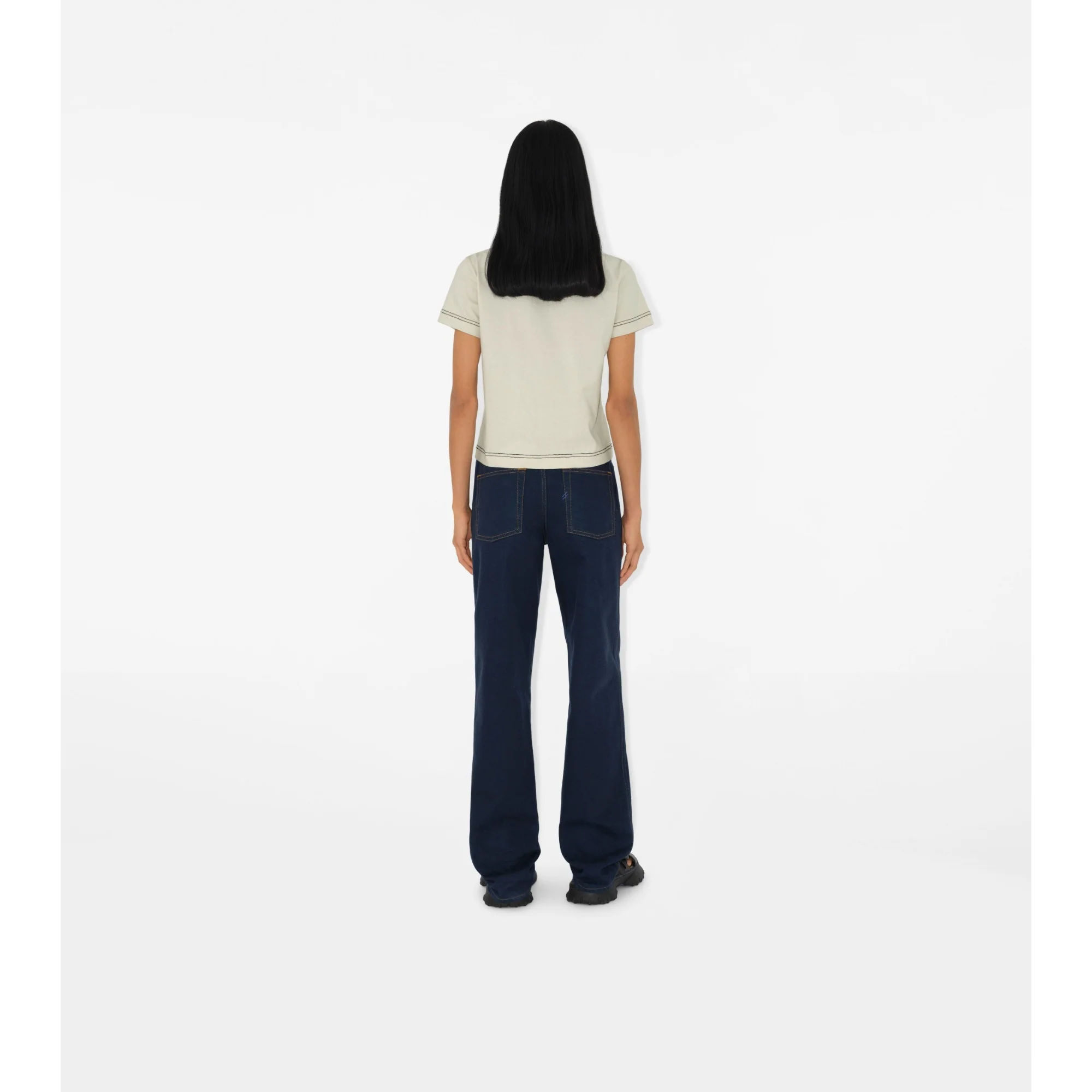 Boxy Cotton T-shirt - Plaster - Image 4