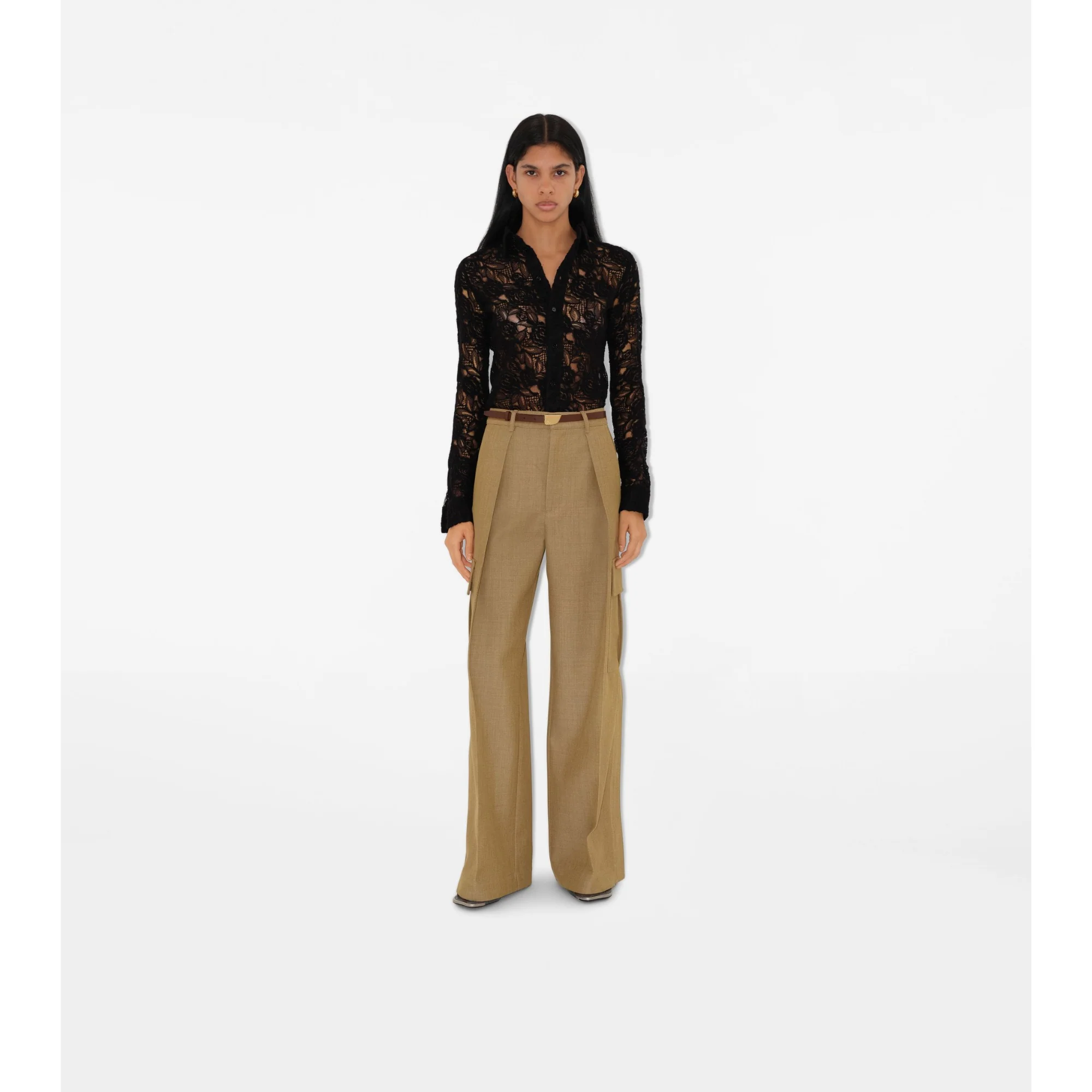 Wool Cargo Trousers - Beige/Honey - Image 2