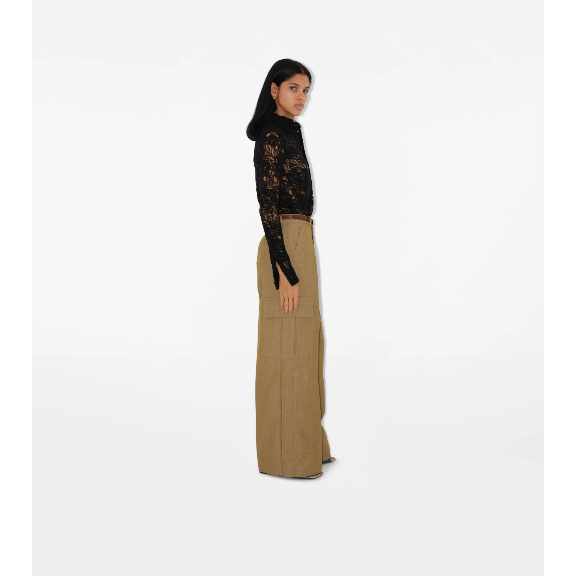 Wool Cargo Trousers - Beige/Honey - Image 3