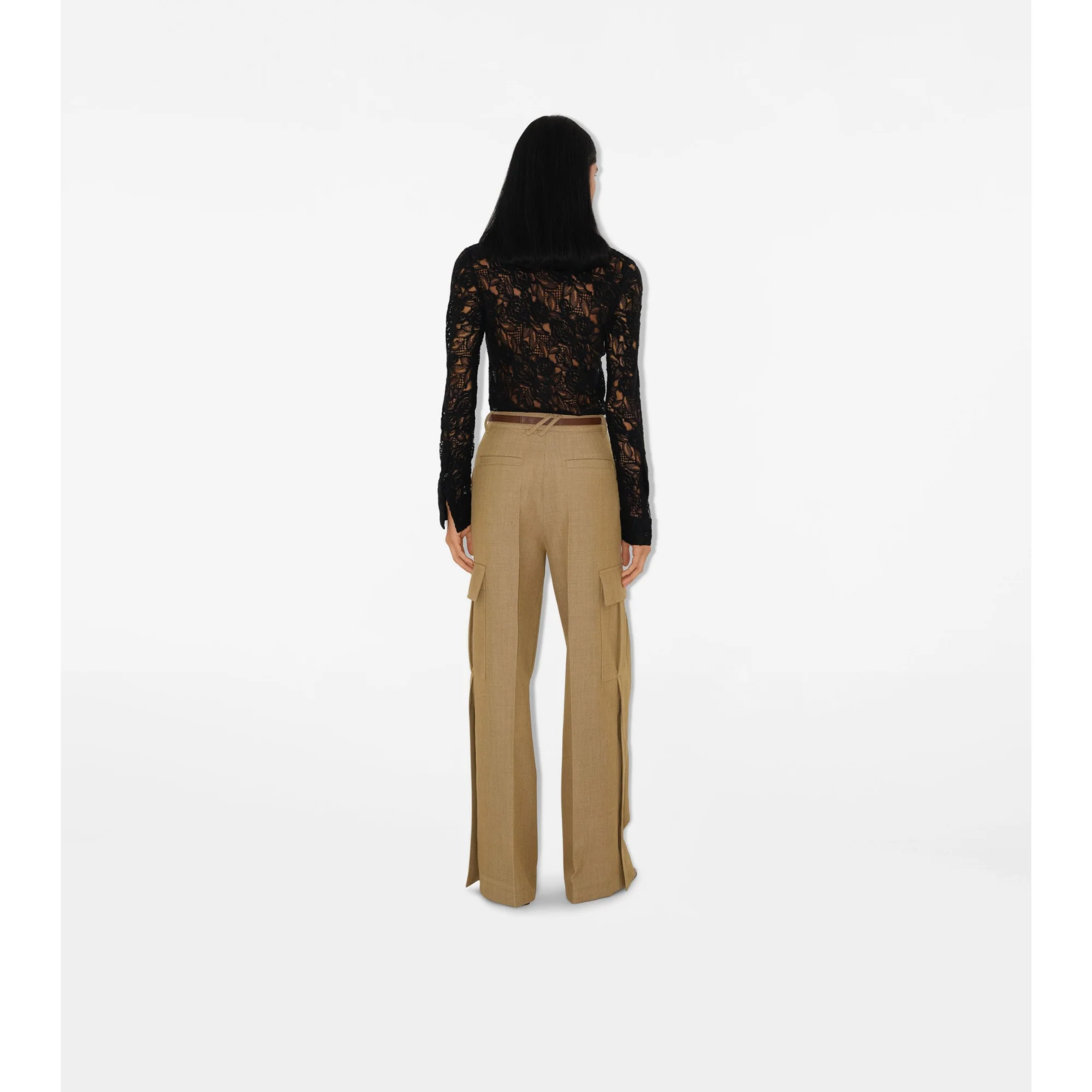 Wool Cargo Trousers - Beige/Honey - Image 4