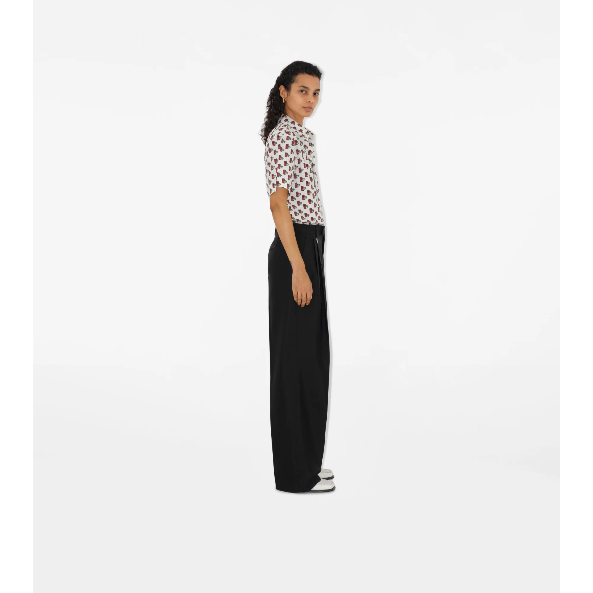 Postbox Cotton Silk Shirt - Chalk IP Pattern - Image 3