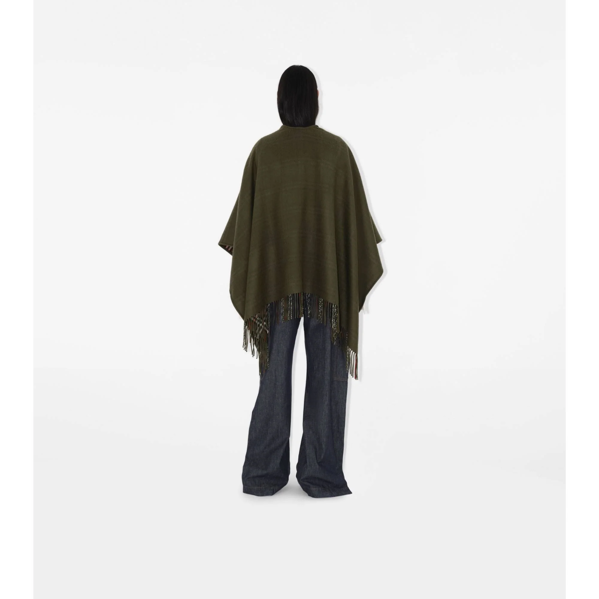 Reversible Check Wool Cape - Loch - Image 4