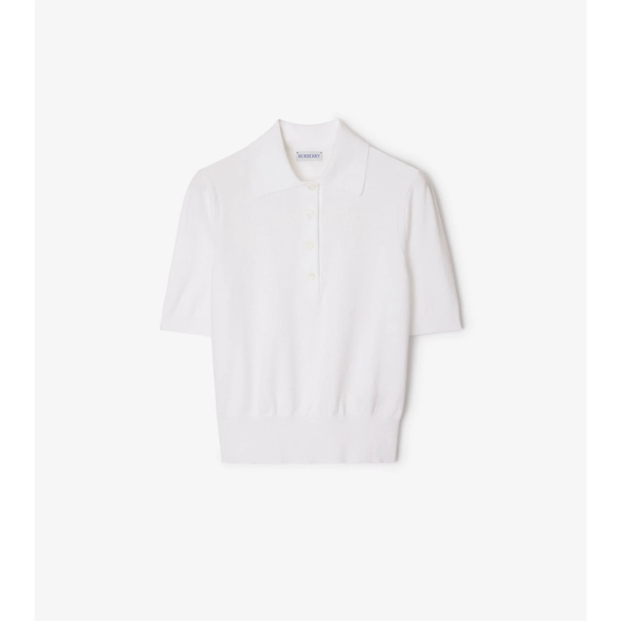 Cotton Blend Polo Shirt - Chalk