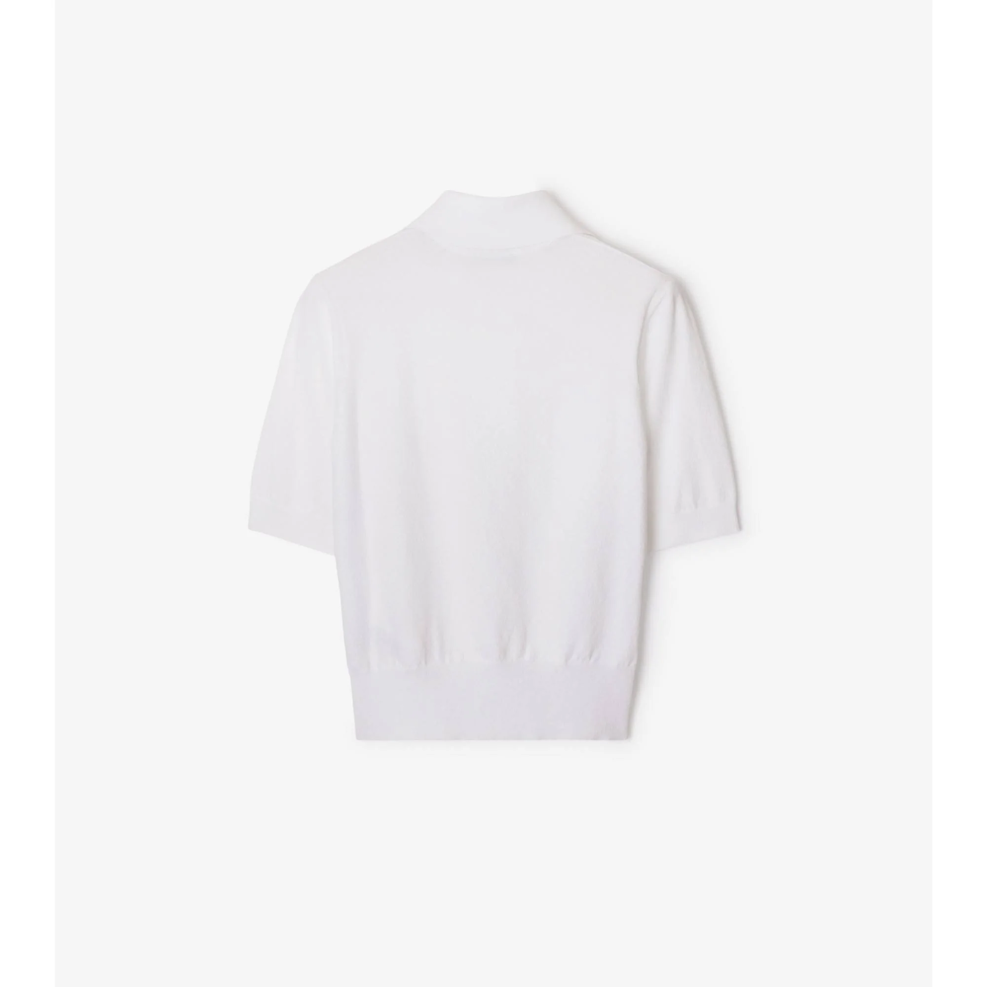 Cotton Blend Polo Shirt - Chalk - Image 5