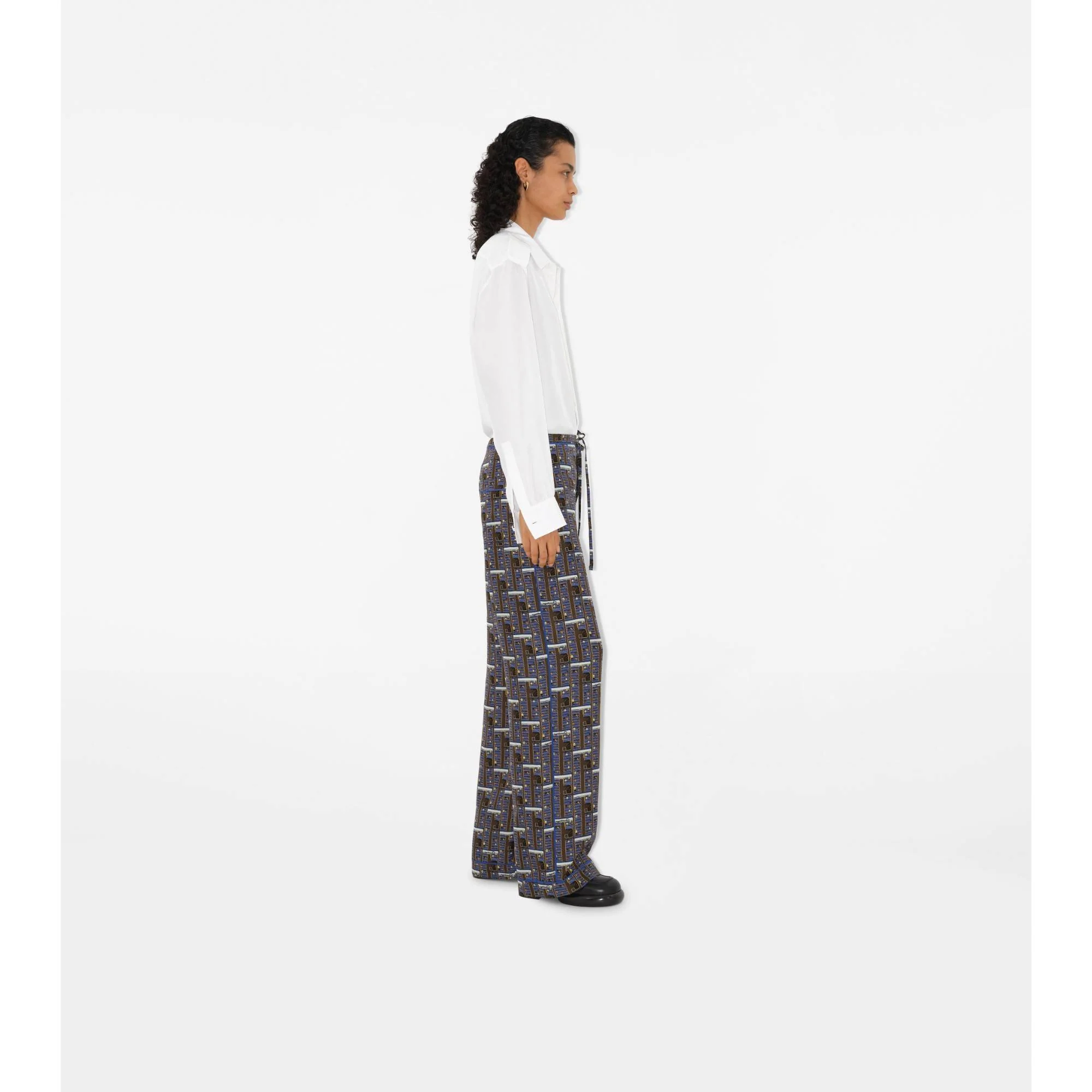 Bus Silk Pyjama Trousers - Knight IP Pattern - Image 3