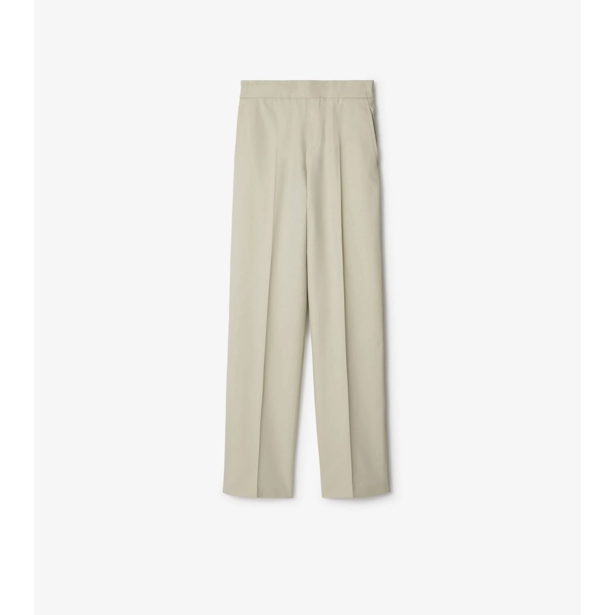 Cotton Blend Trousers - Plaster