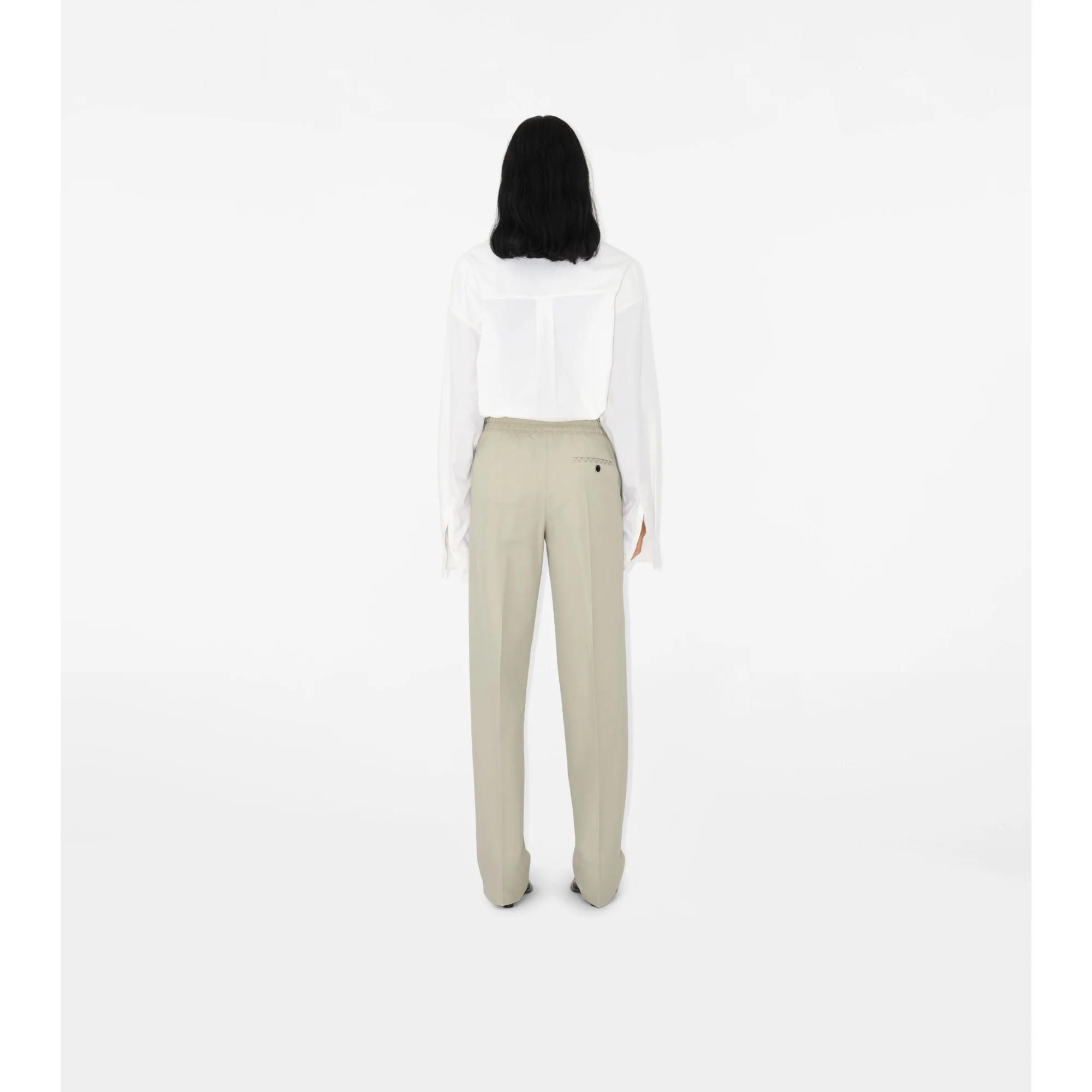 Cotton Blend Trousers - Plaster - Image 4