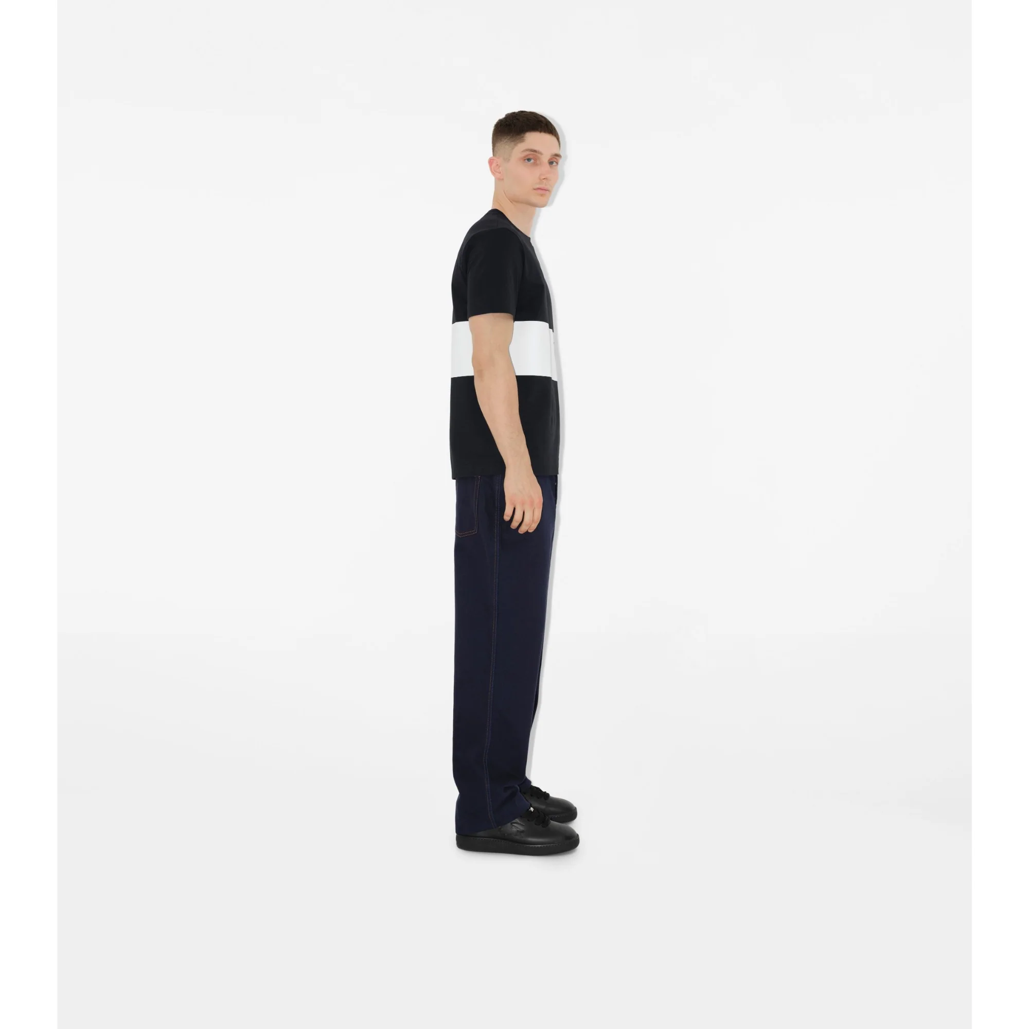 EKD Stripe Cotton T-shirt - Black - Image 3