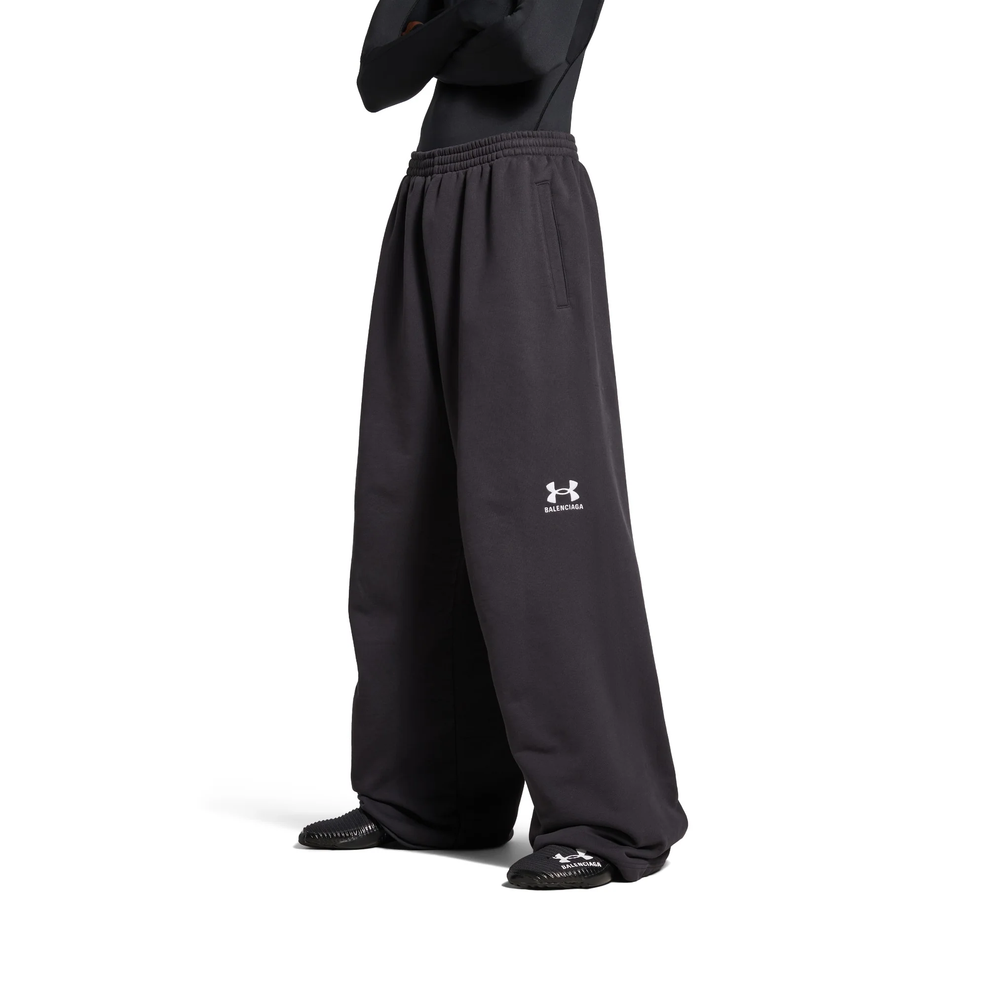 Baggy Sweatpants - Washed Black/White - Image 3
