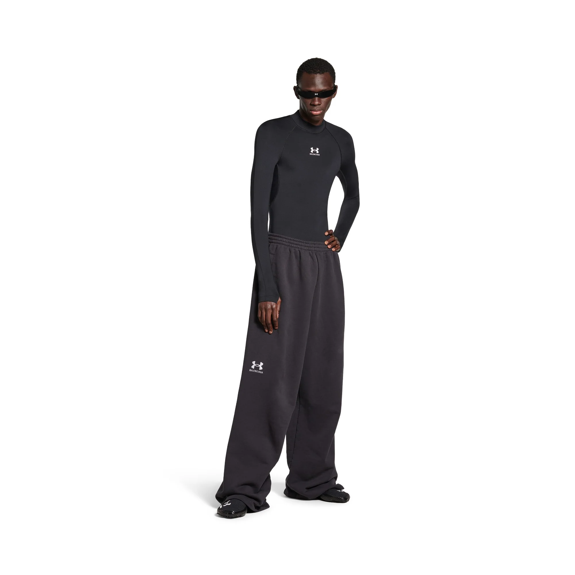 Baggy Sweatpants - Washed Black/White - Image 4