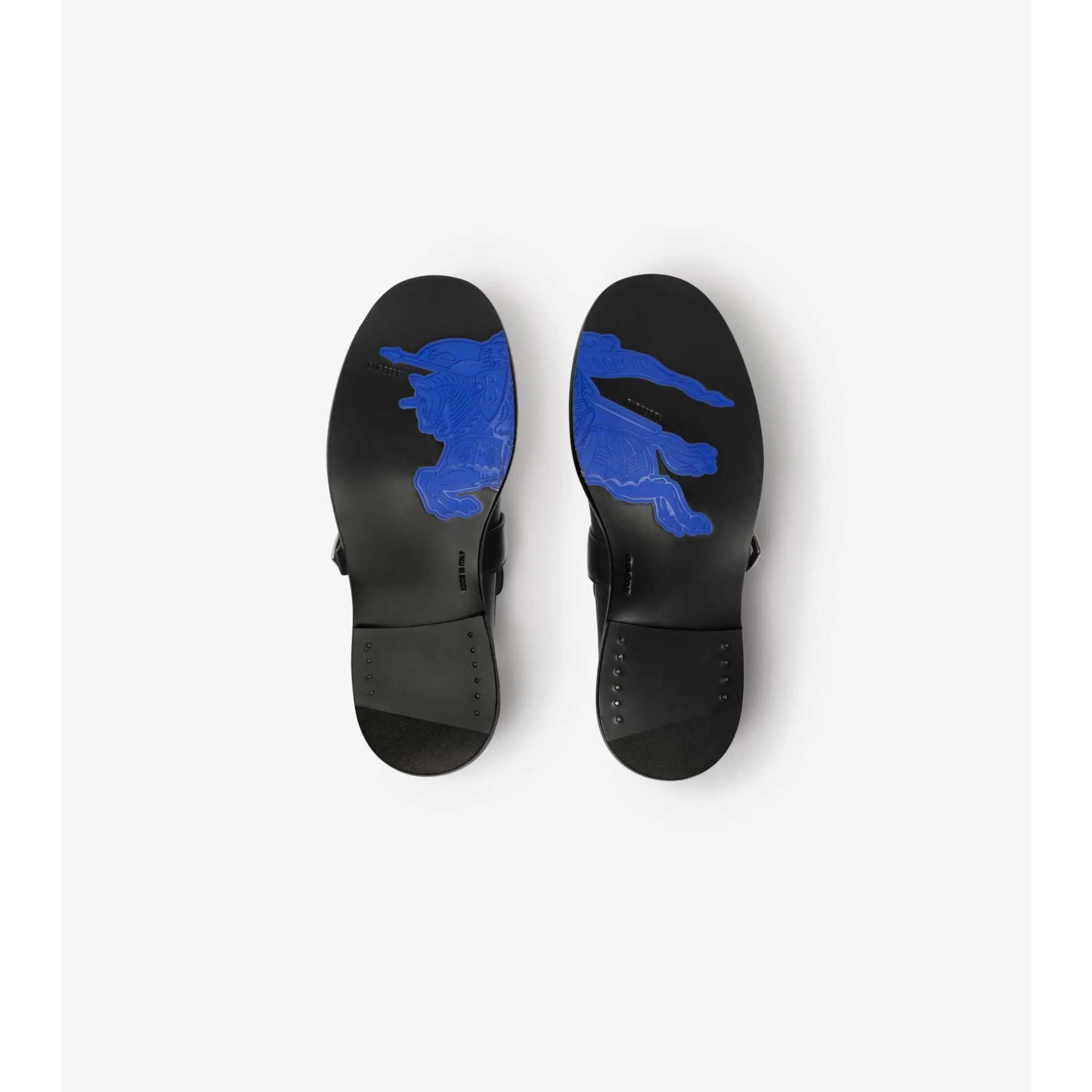 Leather Cobble Fringe Loafers - Black - Image 6
