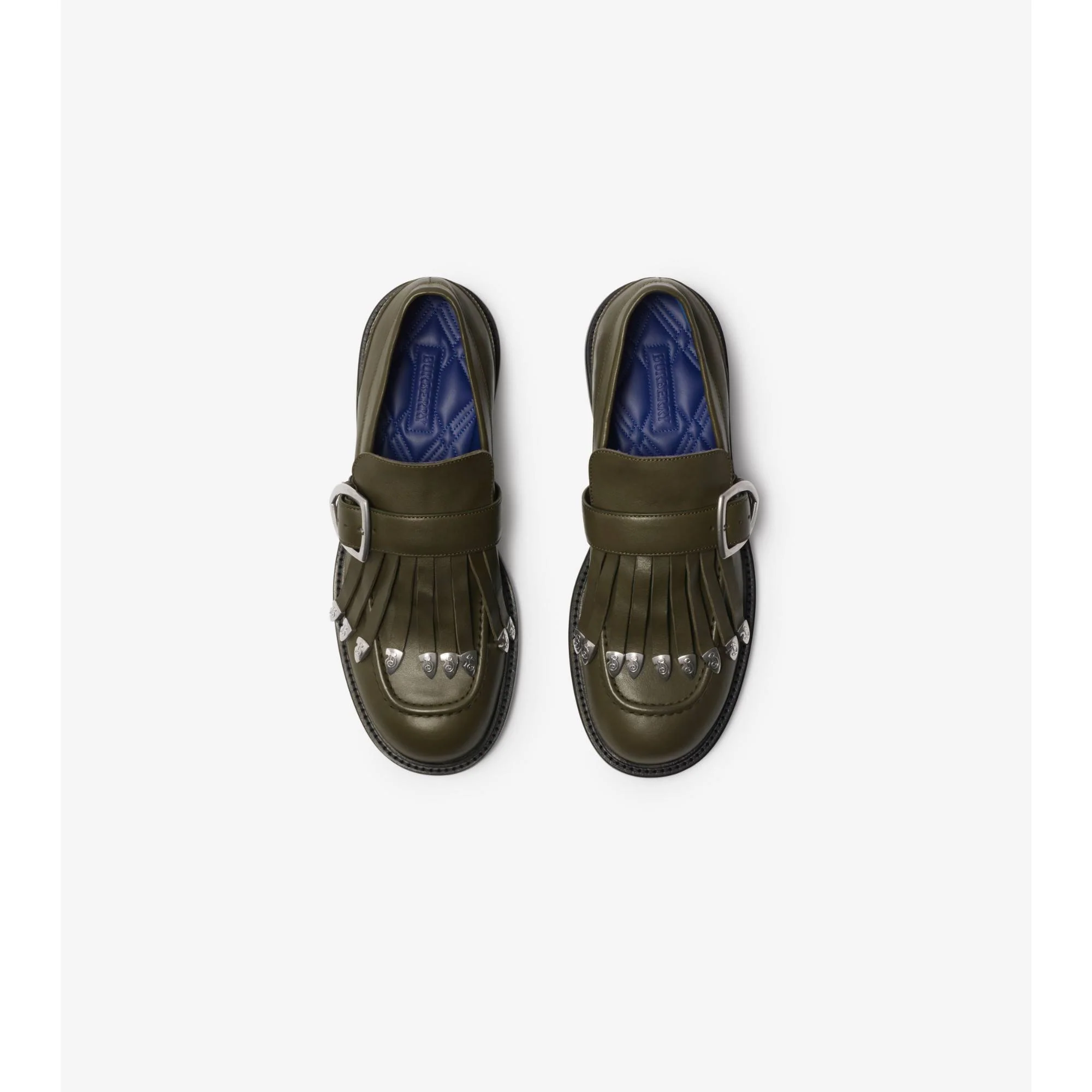 Leather Cobble Fringe Loafers - Loch - Image 6