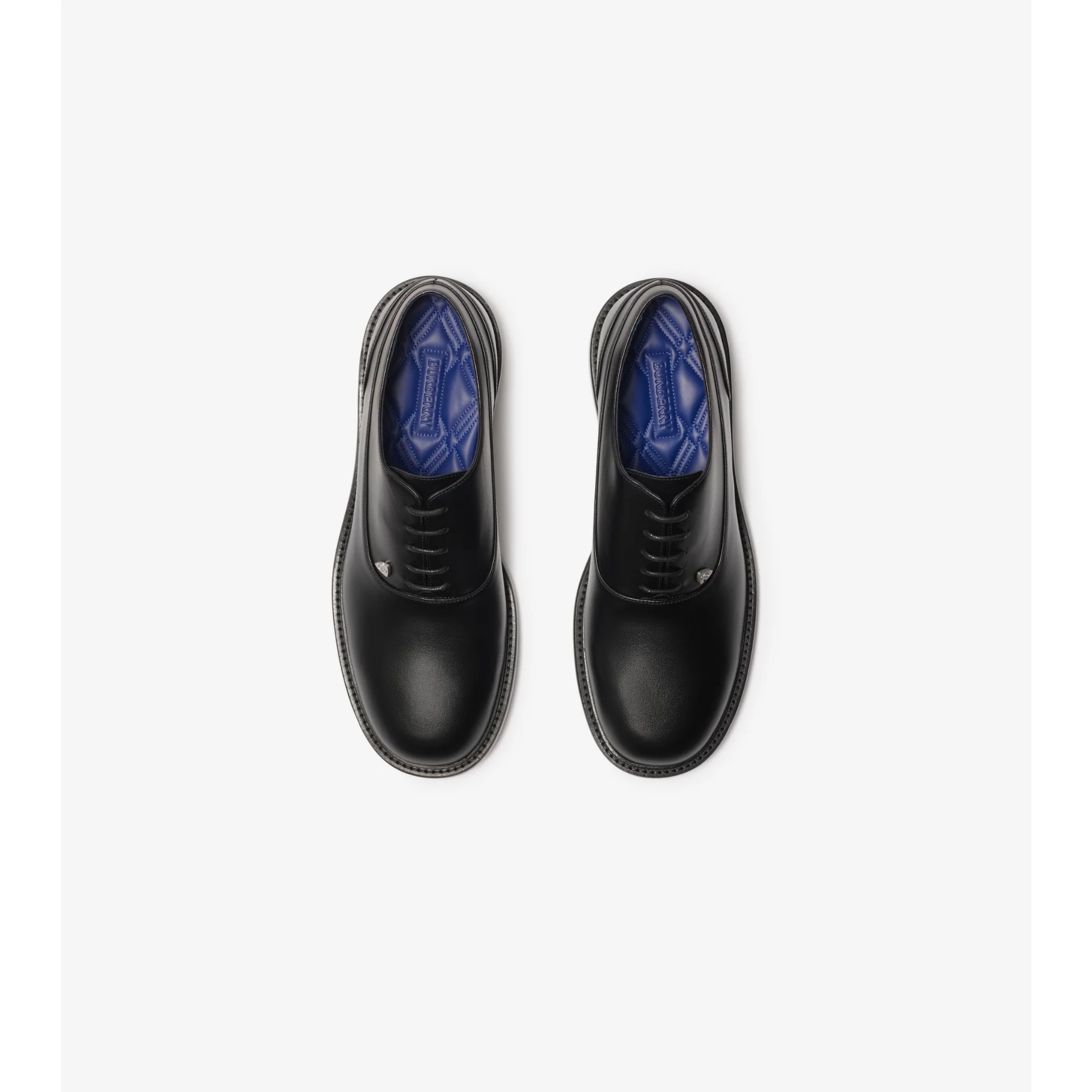 Leather Cobble Oxford Shoes - Black - Image 5