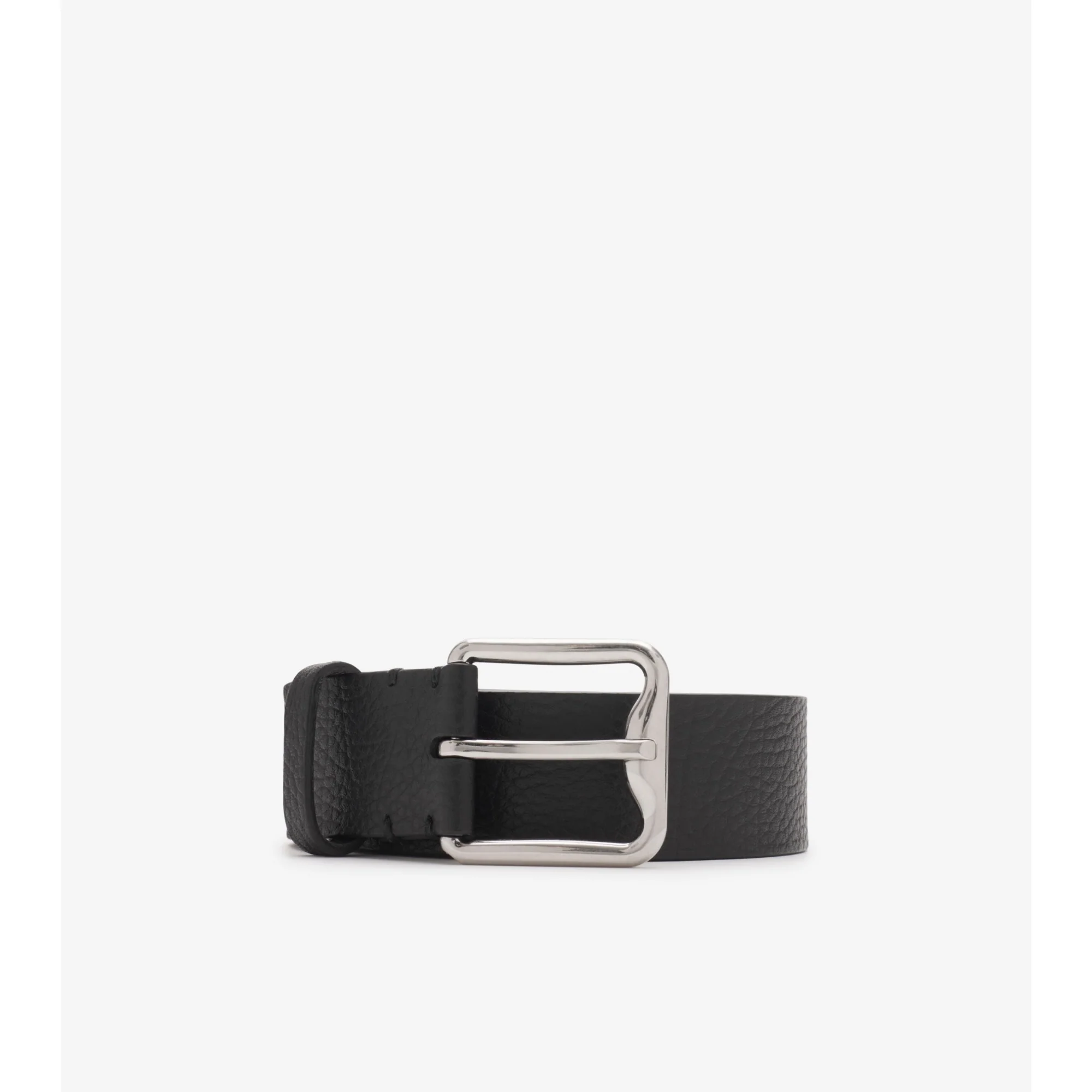 Leather B Buckle Shield Belt - Black