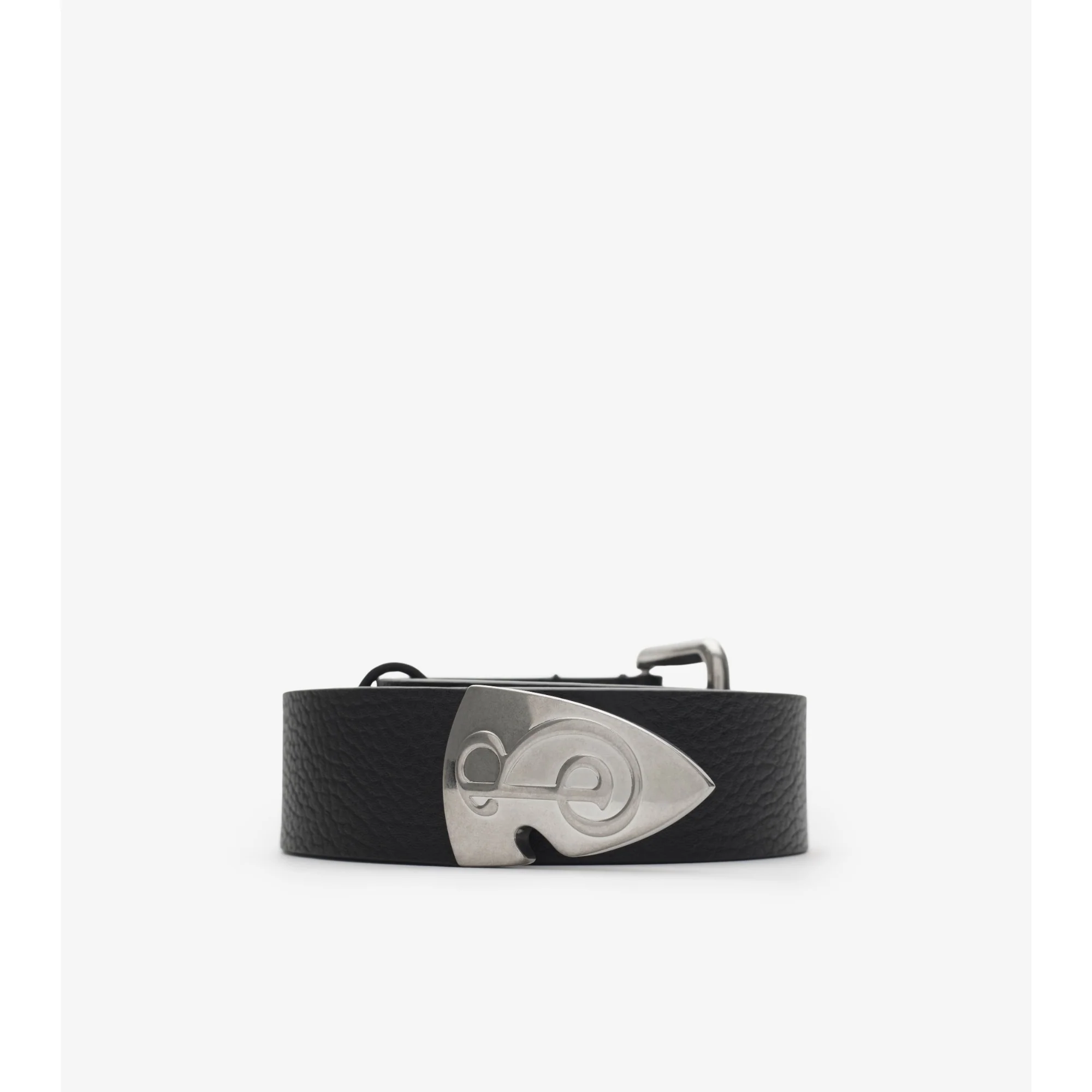 Leather B Buckle Shield Belt - Black - Image 4